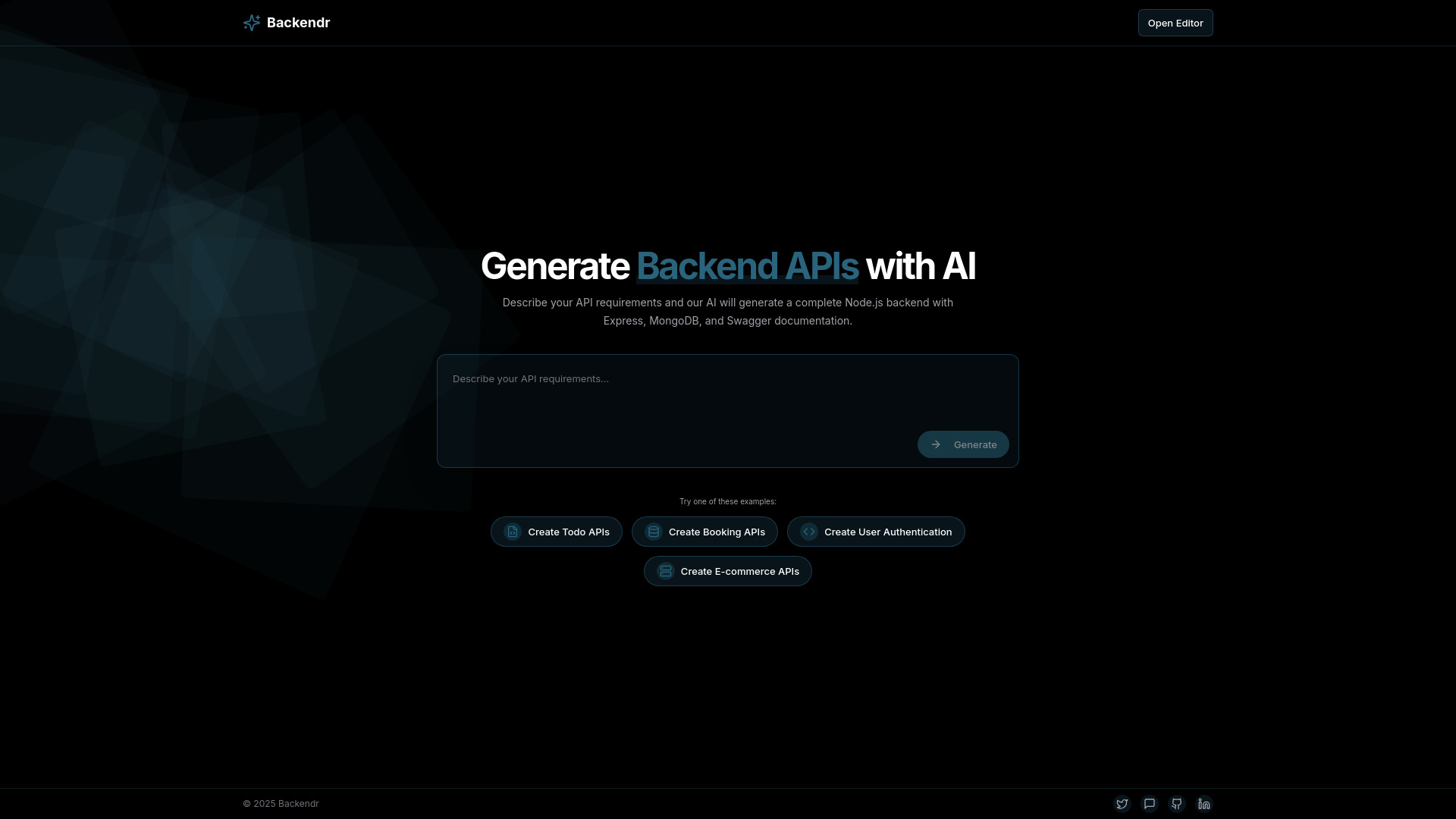 Backendr ai网页截图,Backendr ai网页快照