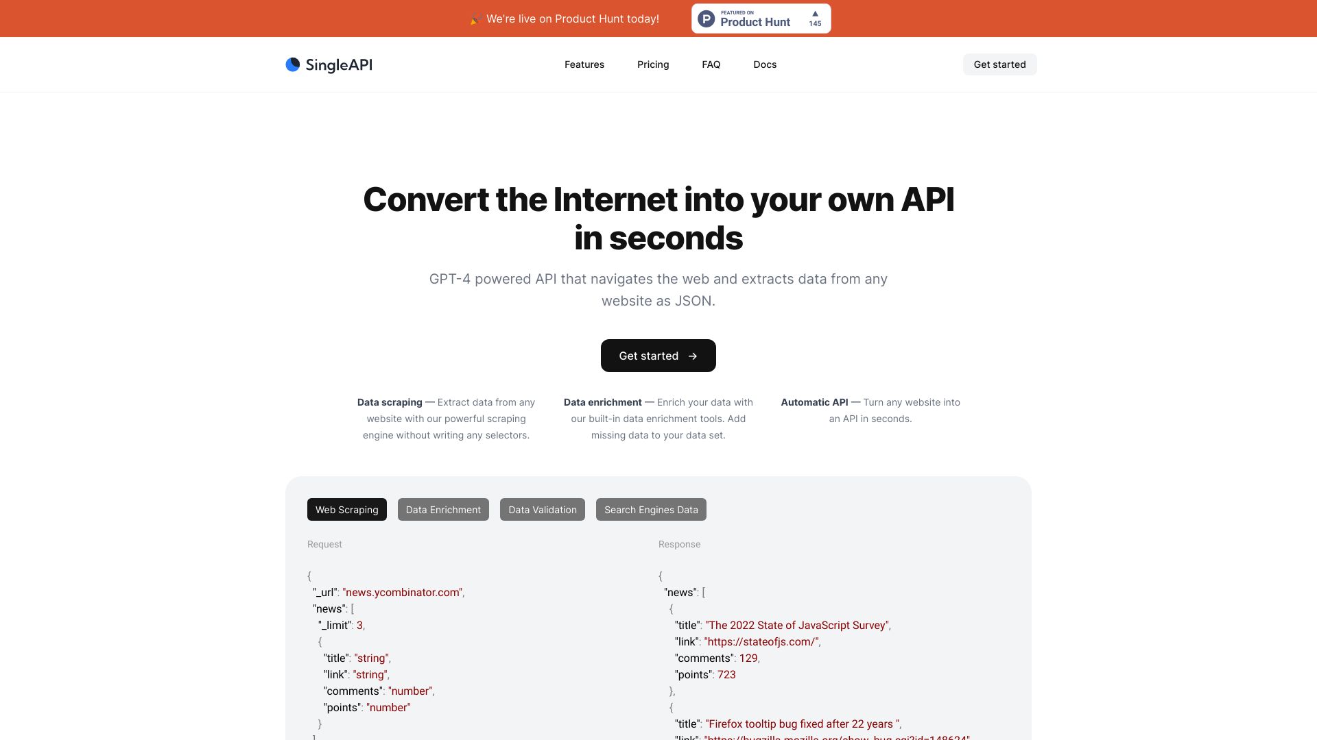 SingleAPI网页截图,SingleAPI网页快照