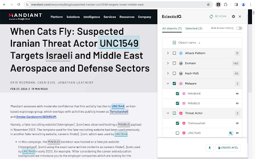 EclecticIQ Threat Scout网页截图,EclecticIQ Threat Scout网页快照