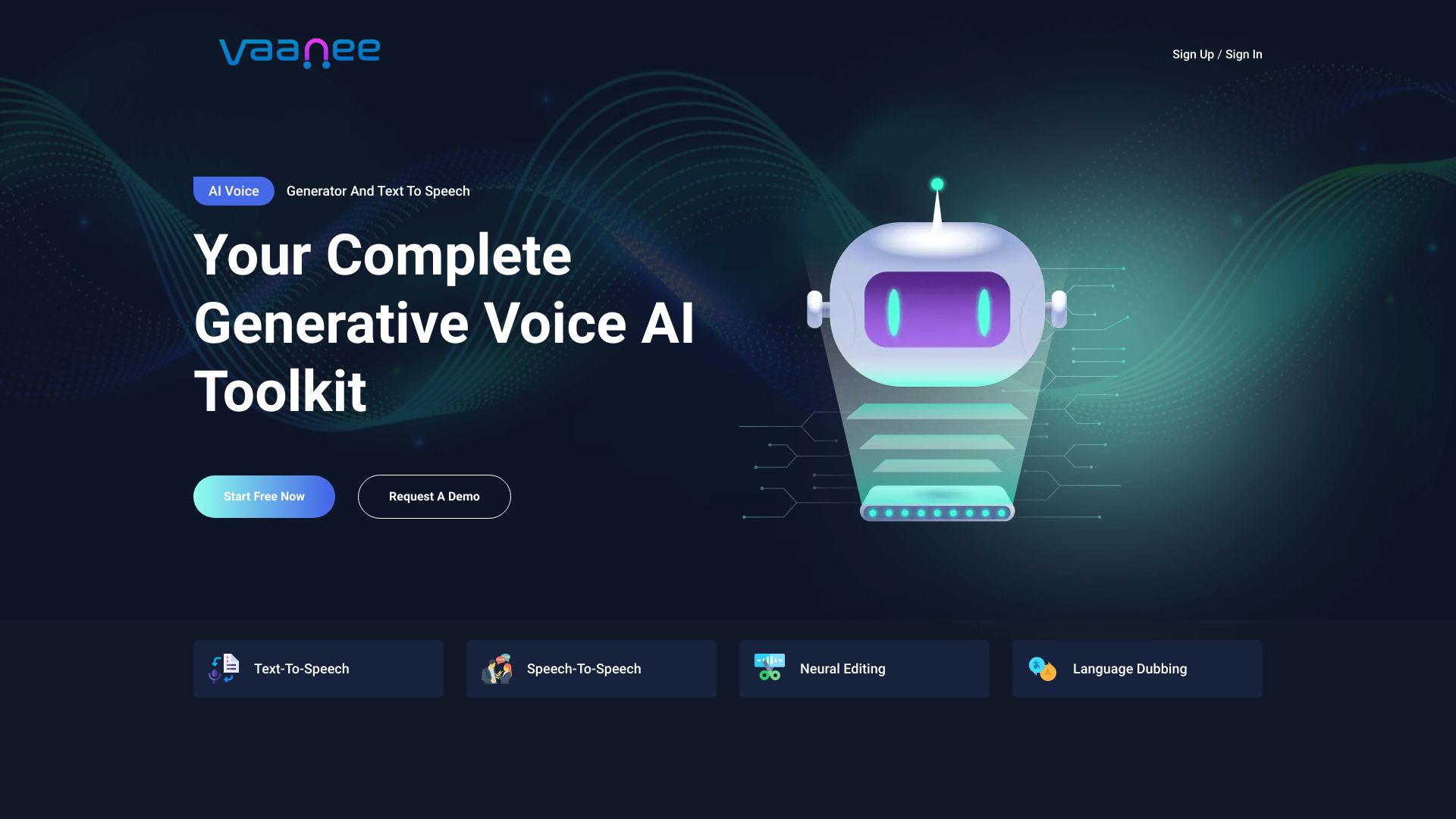 Vaanee AI Engine网页截图,Vaanee AI Engine网页快照