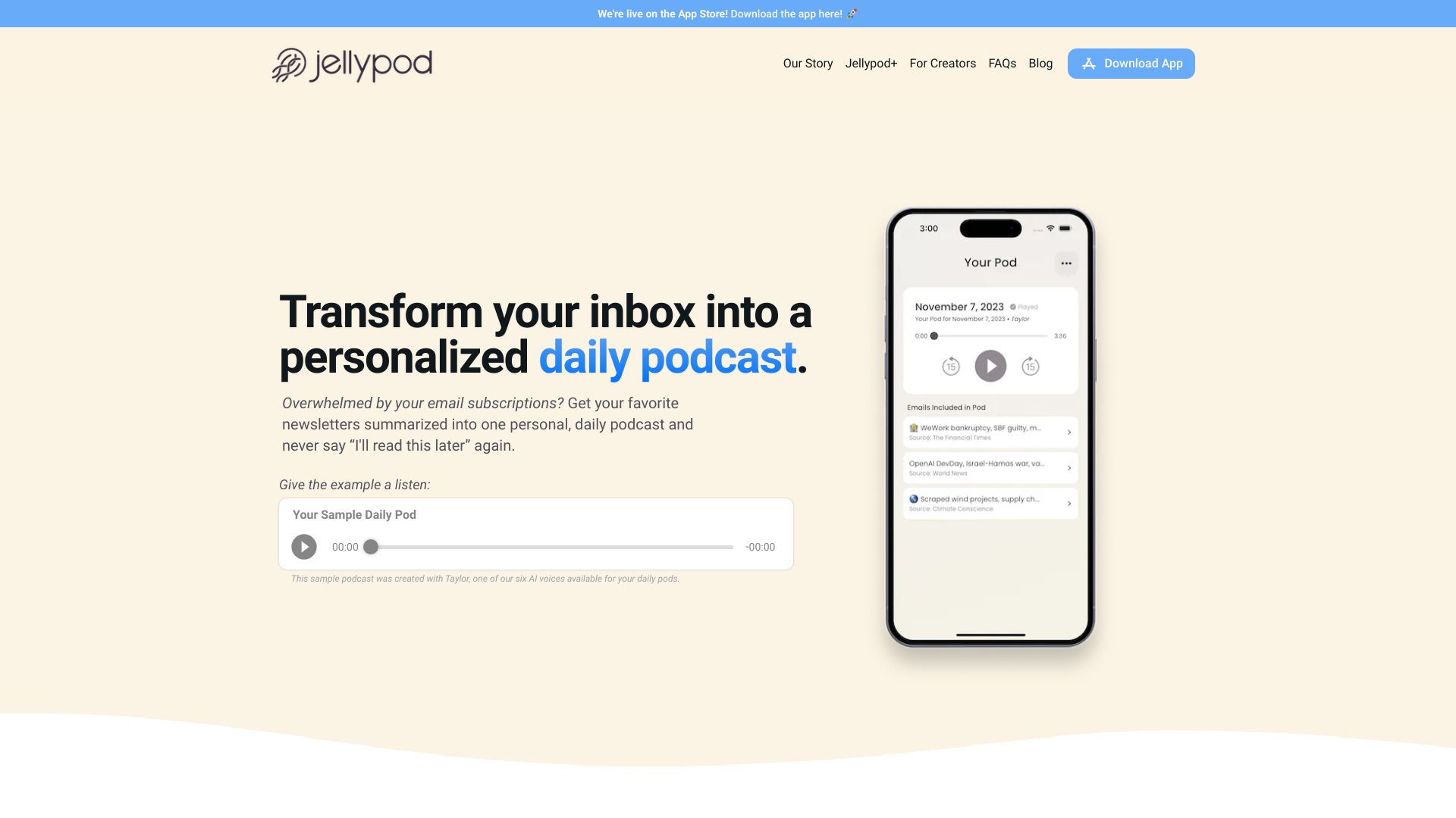 Jellypod网页截图,Jellypod网页快照