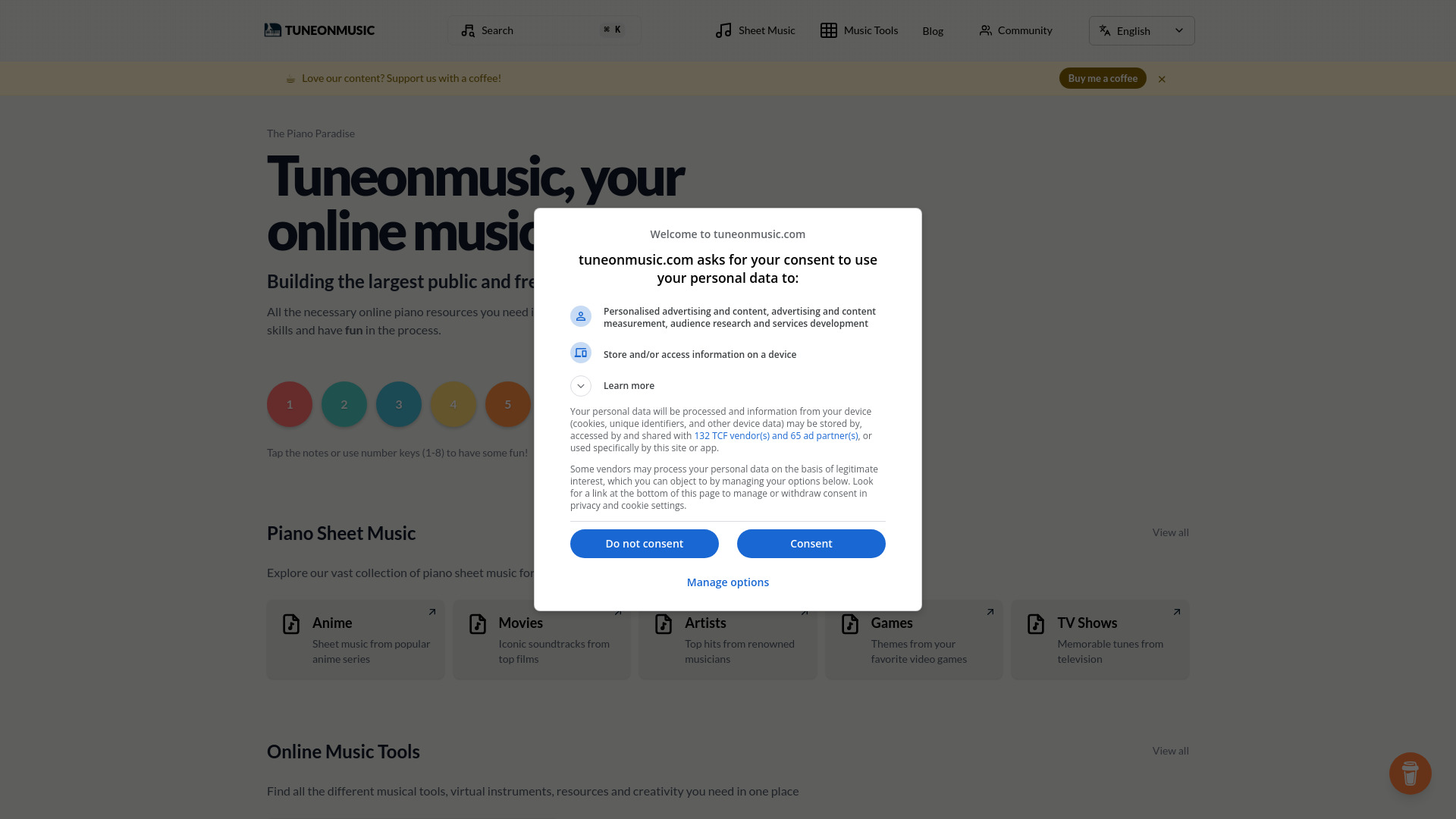 Tuneonmusic网页截图,Tuneonmusic网页快照