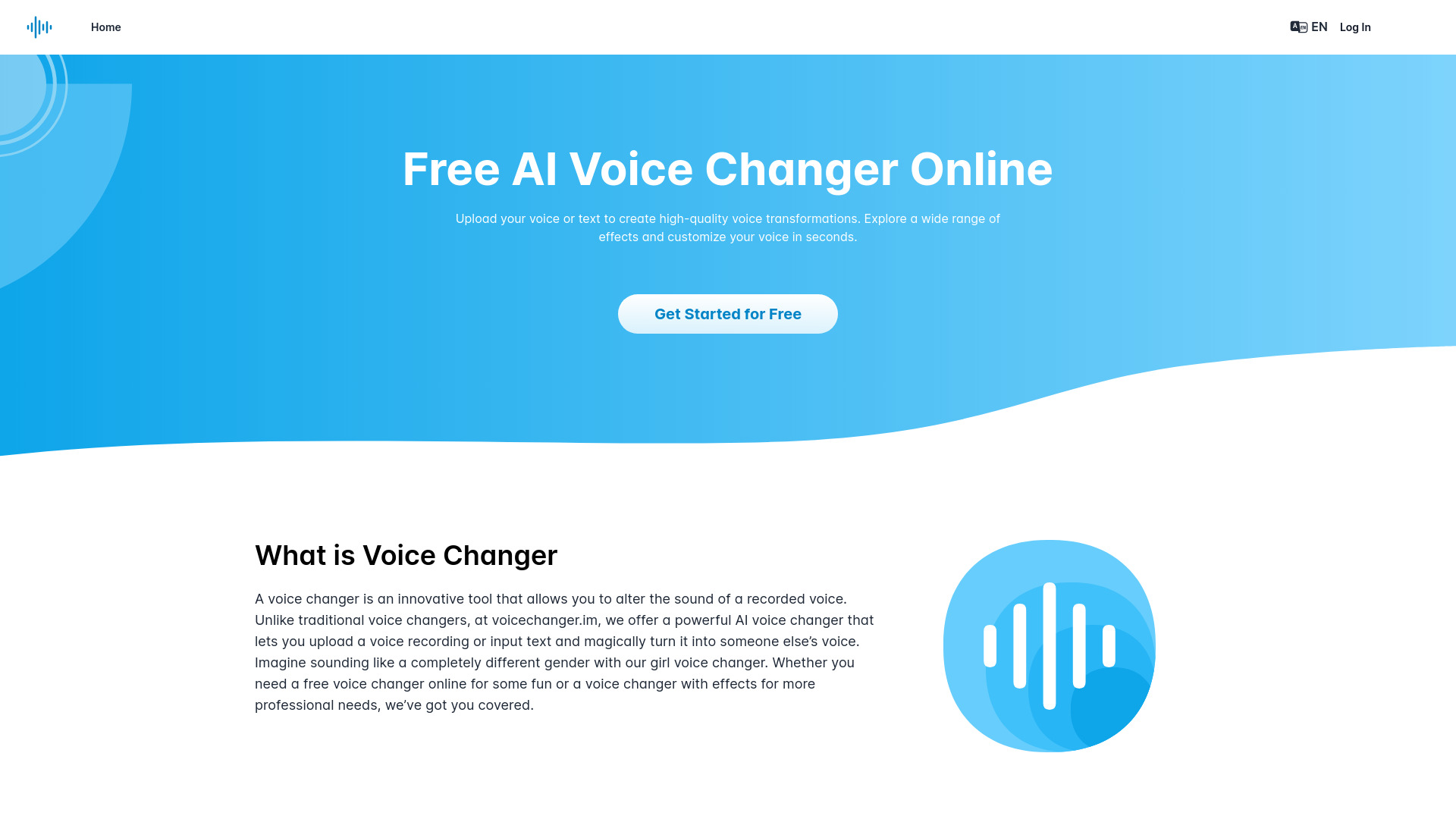 VoiceChanger.im: AI Voice Cloner & Text to Speech Free Online网页截图,VoiceChanger.im: AI Voice Cloner & Text to Speech Free Online网页快照