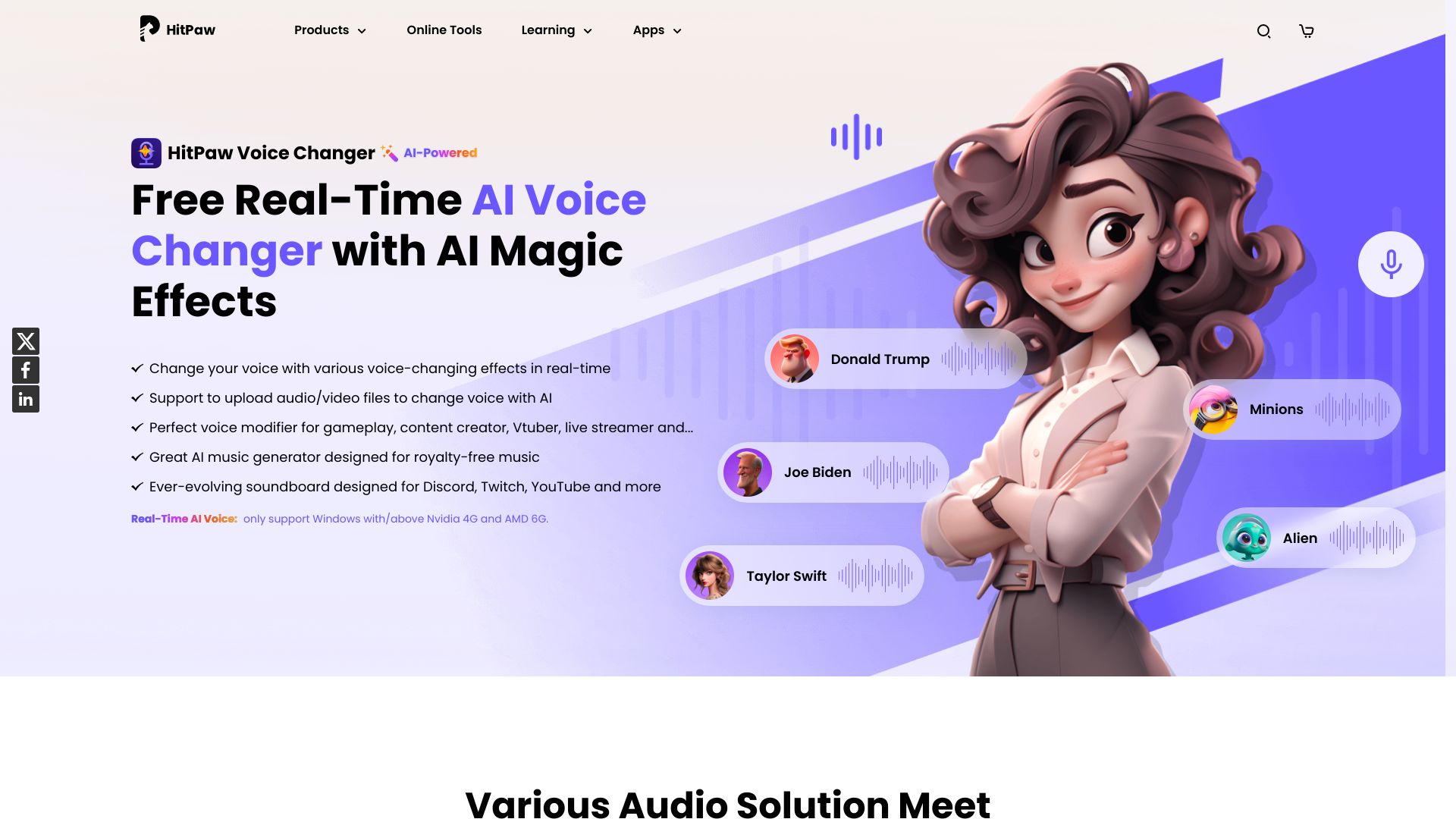 HitPaw Voice Changer网页截图,HitPaw Voice Changer网页快照