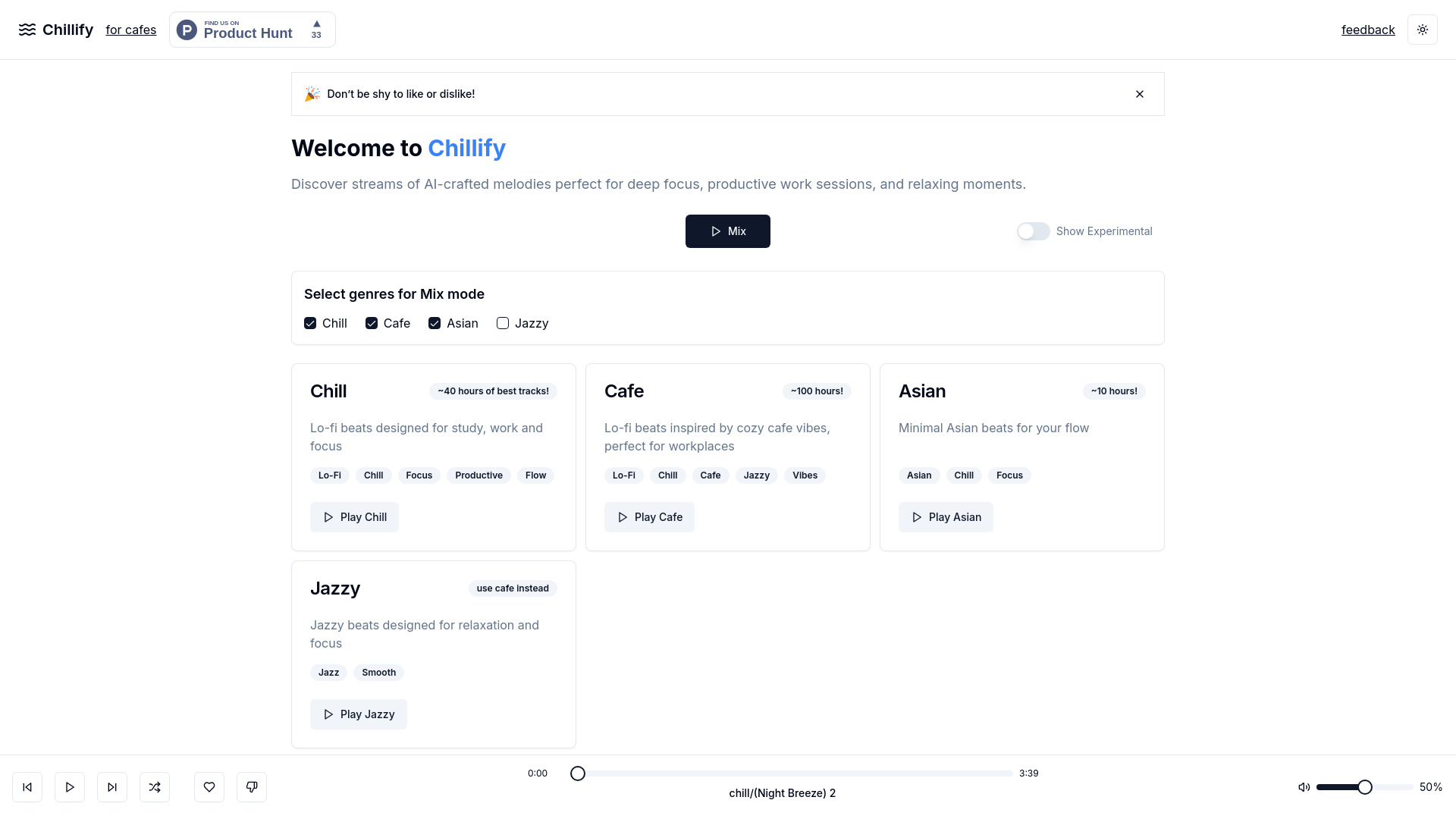 Chillify网页截图,Chillify网页快照