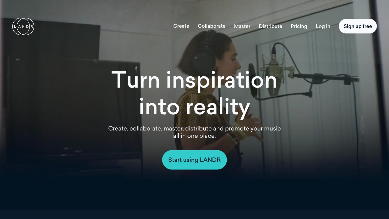 Landr网页截图,Landr网页快照