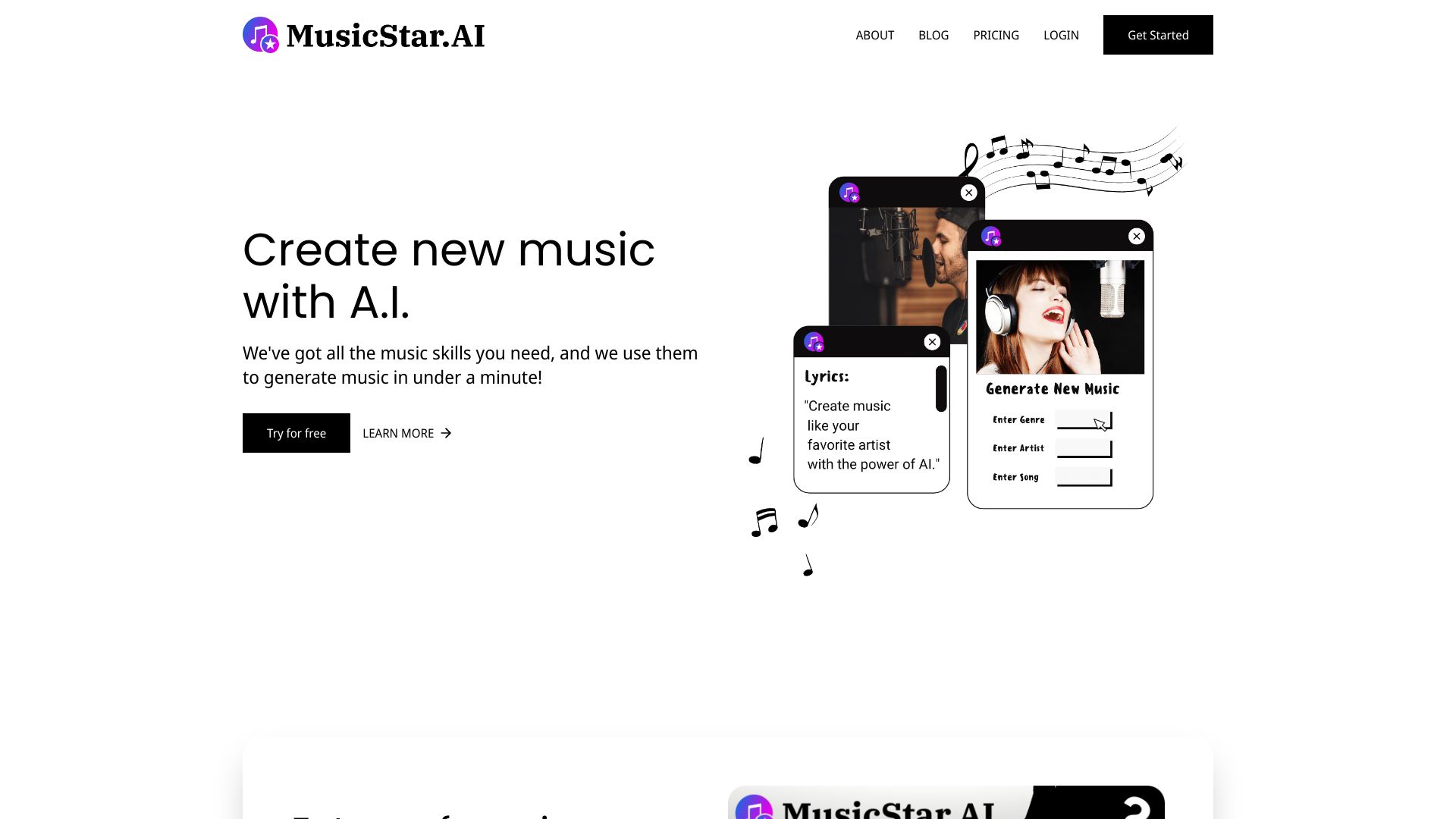 MusicStar.AI网页截图,MusicStar.AI网页快照