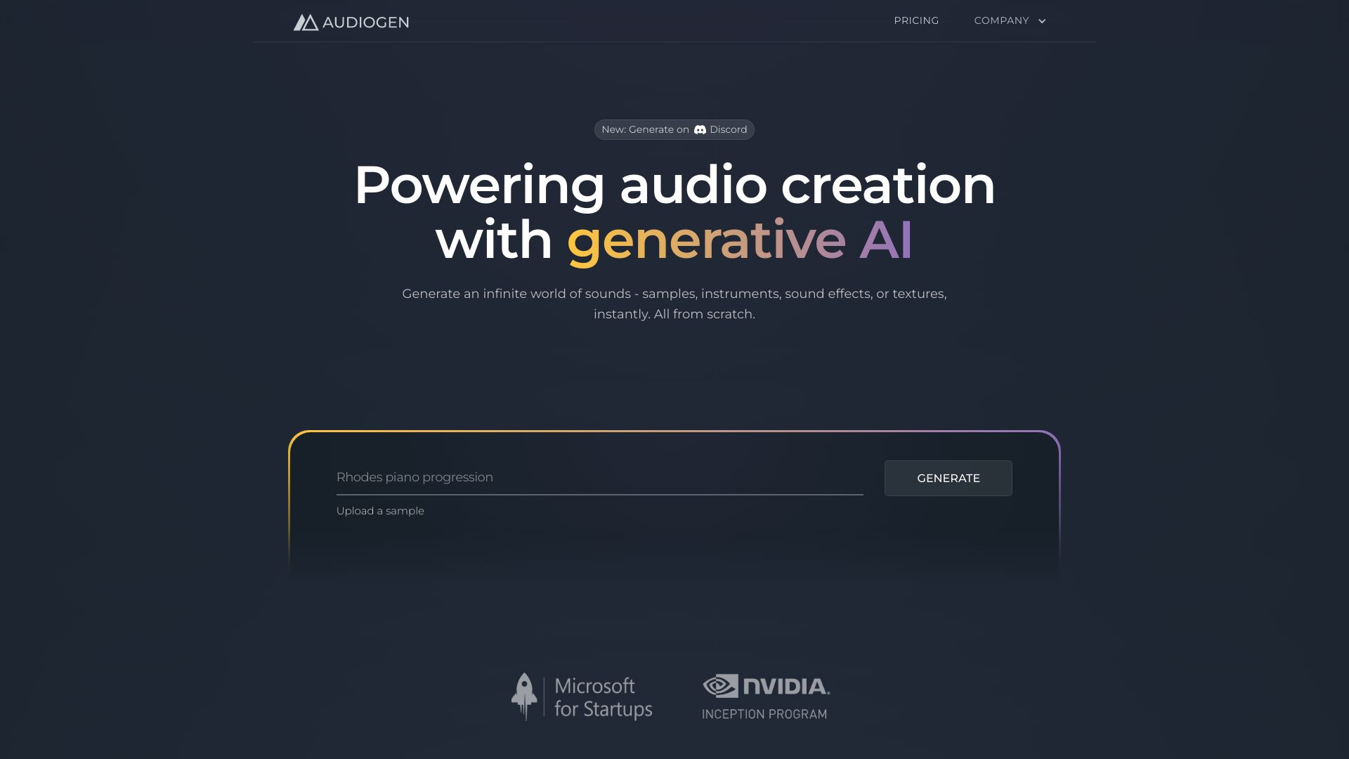 Audiogen网页截图,Audiogen网页快照