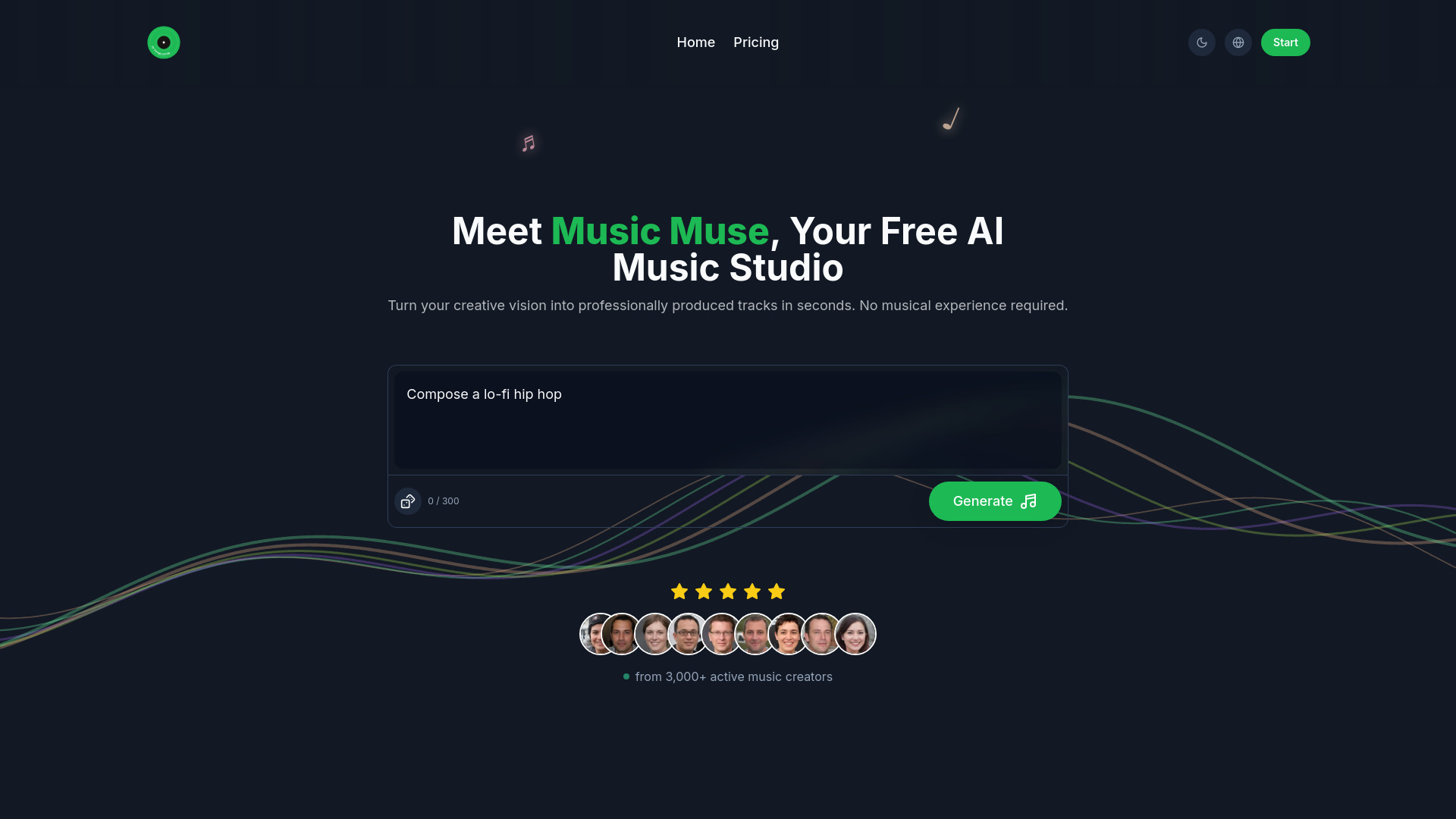 MusicMuse网页截图,MusicMuse网页快照