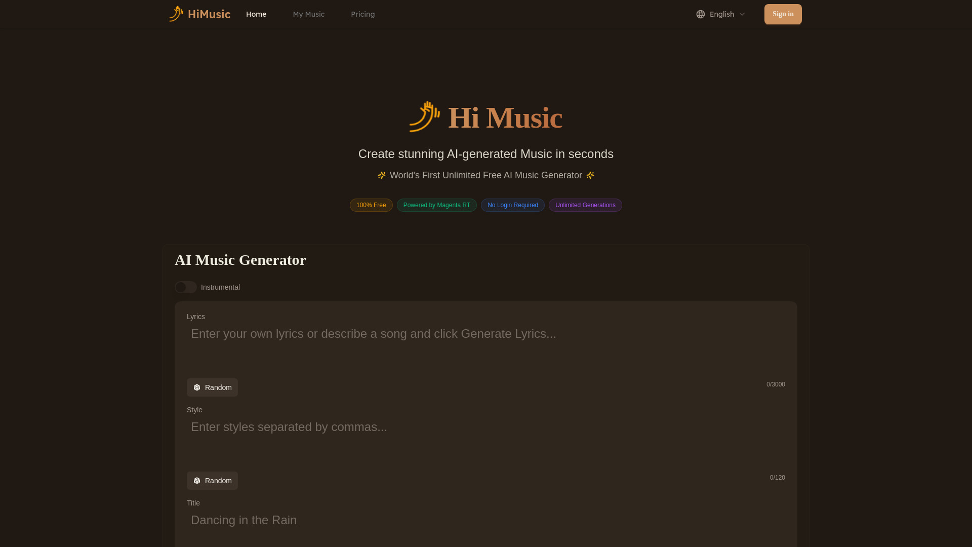 HiMusic网页截图,HiMusic网页快照