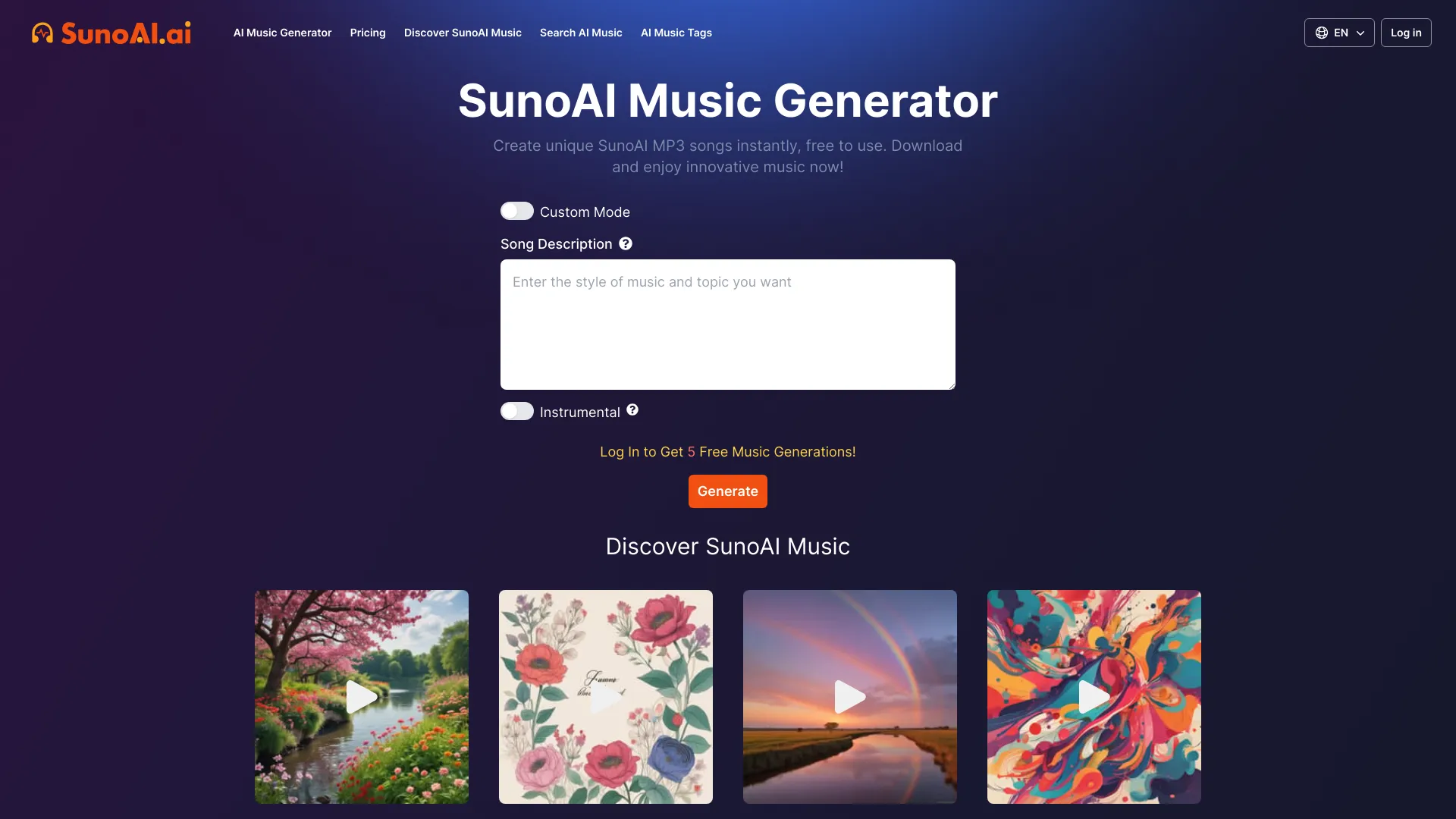 SunoAI网页截图,SunoAI网页快照
