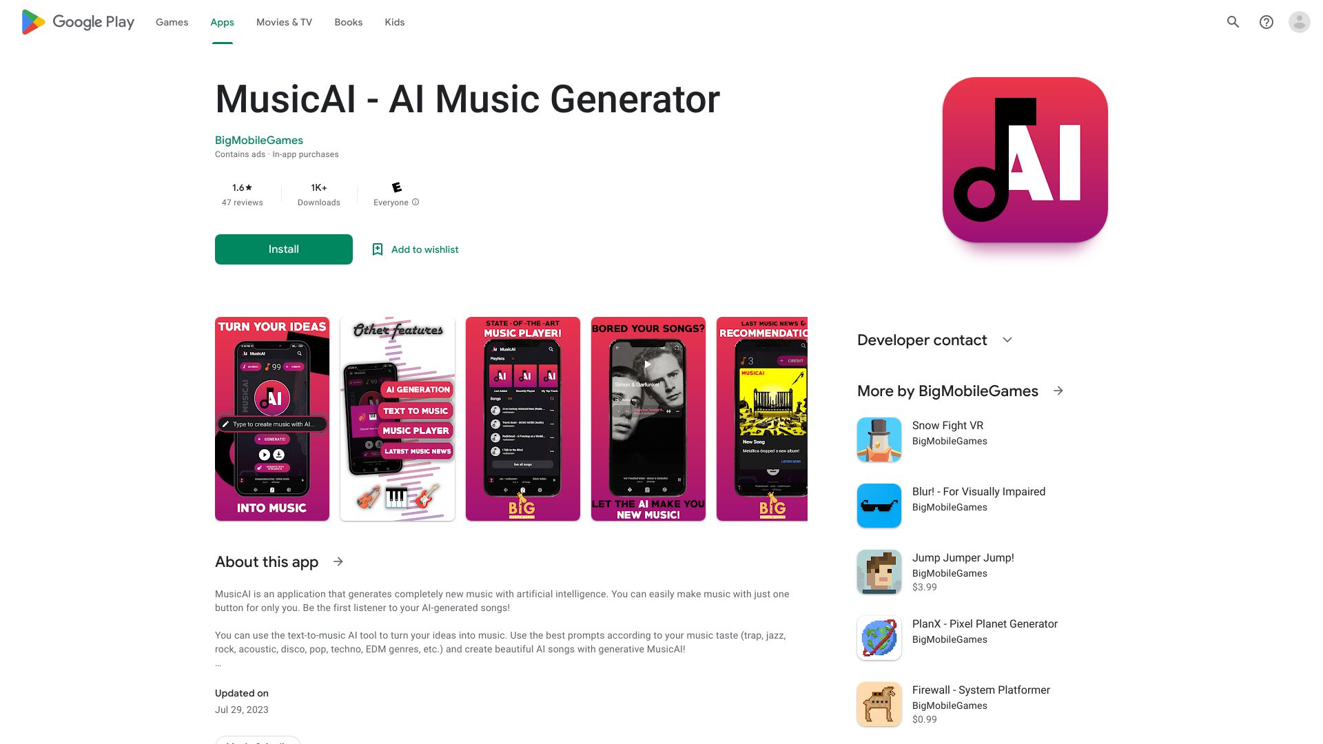 MusicAI – AI Music Generator网页截图,MusicAI – AI Music Generator网页快照