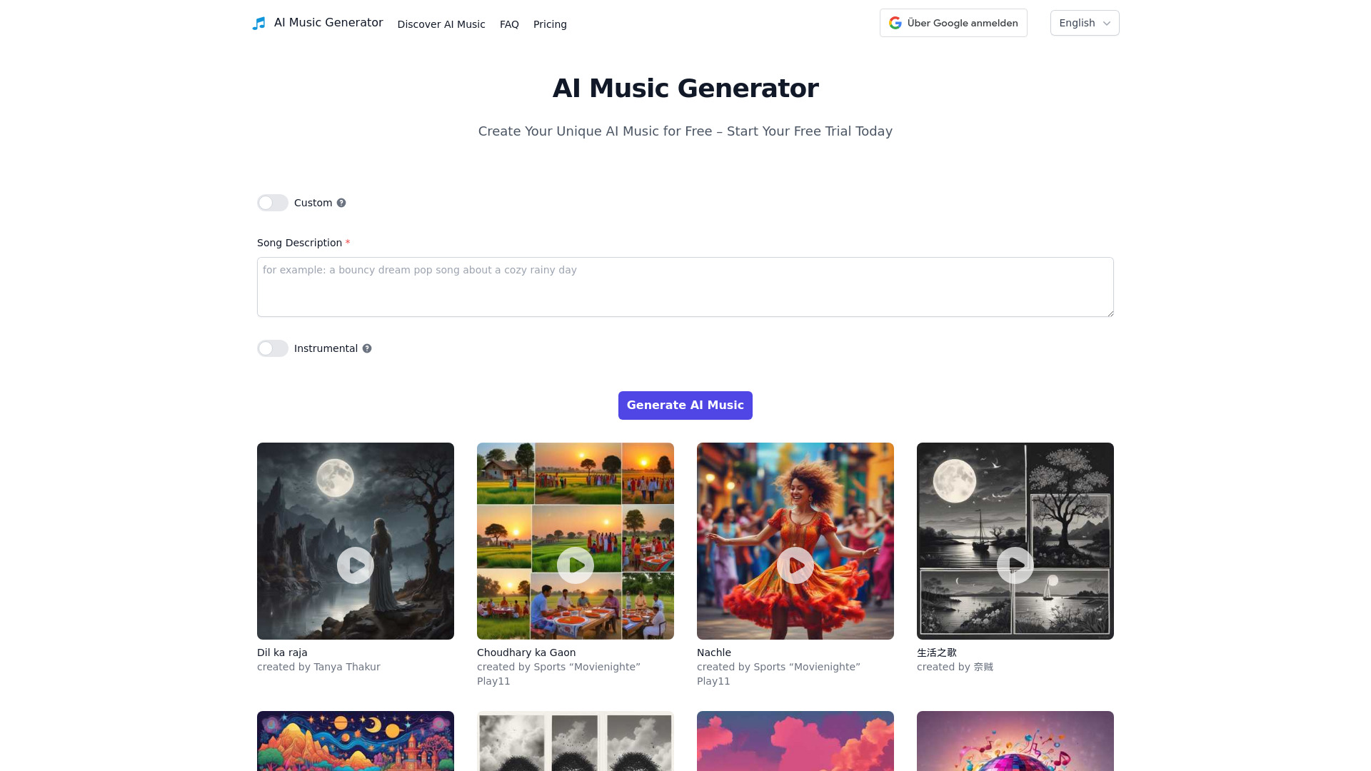 XA AI Music网页截图,XA AI Music网页快照