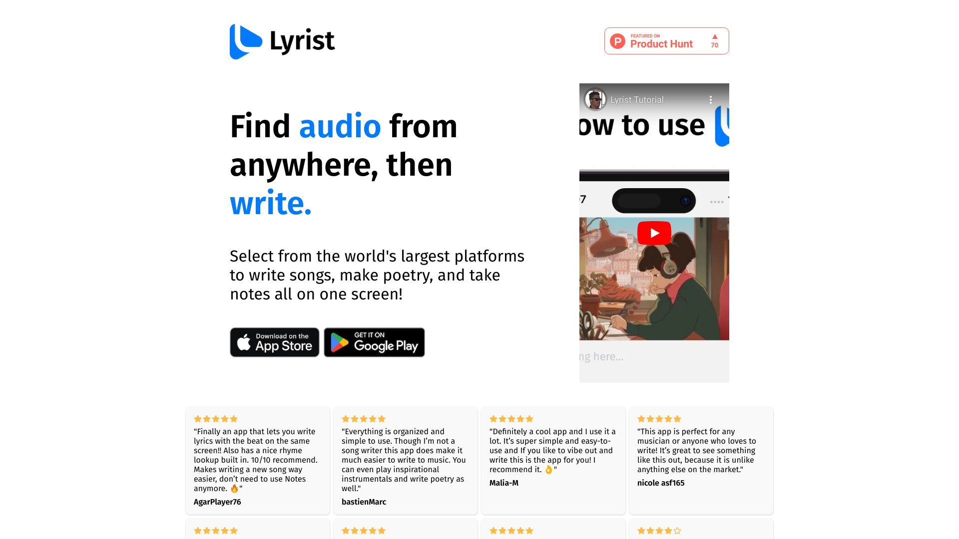 Lyrist网页截图,Lyrist网页快照