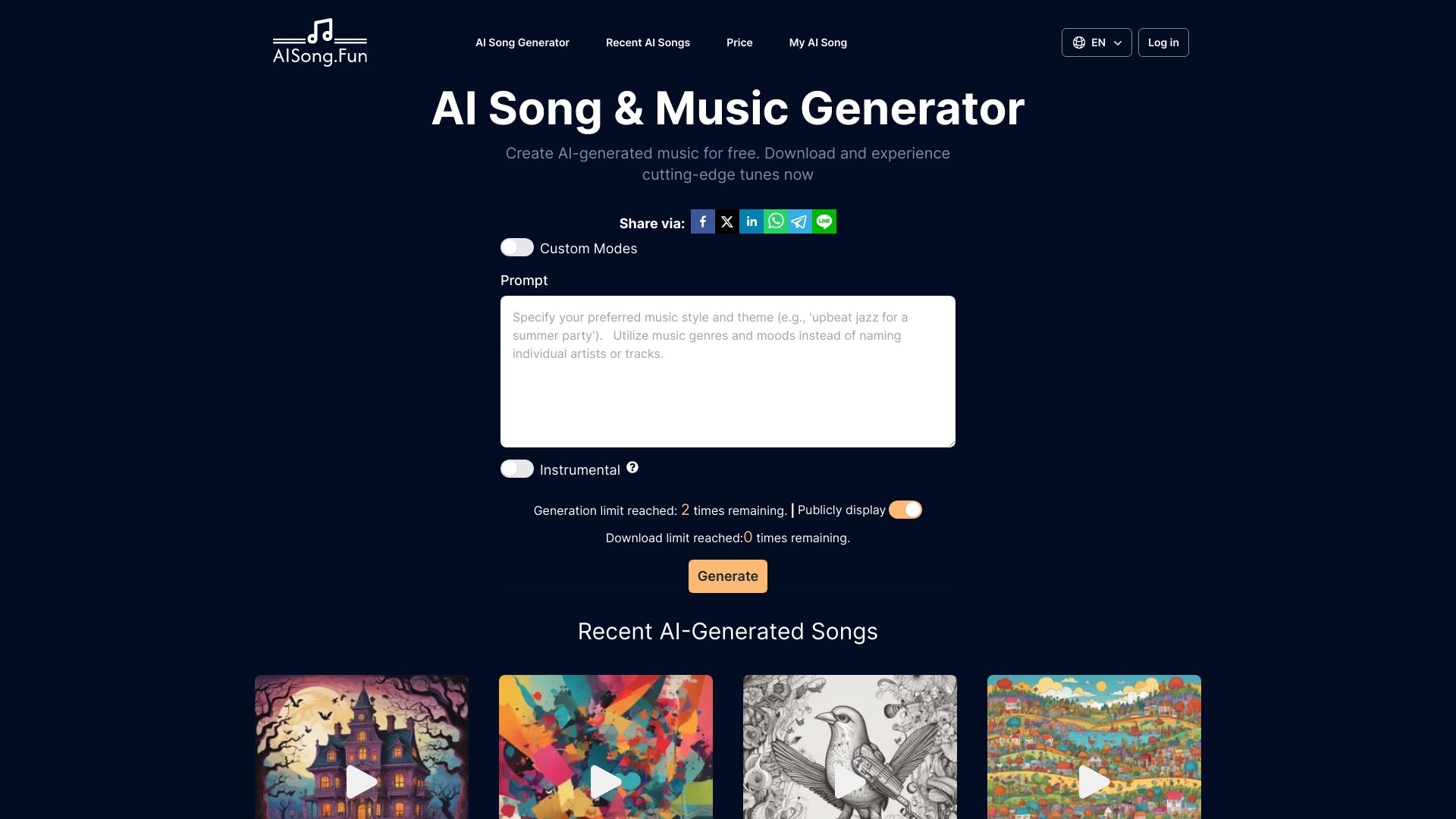 AI Song网页截图,AI Song网页快照