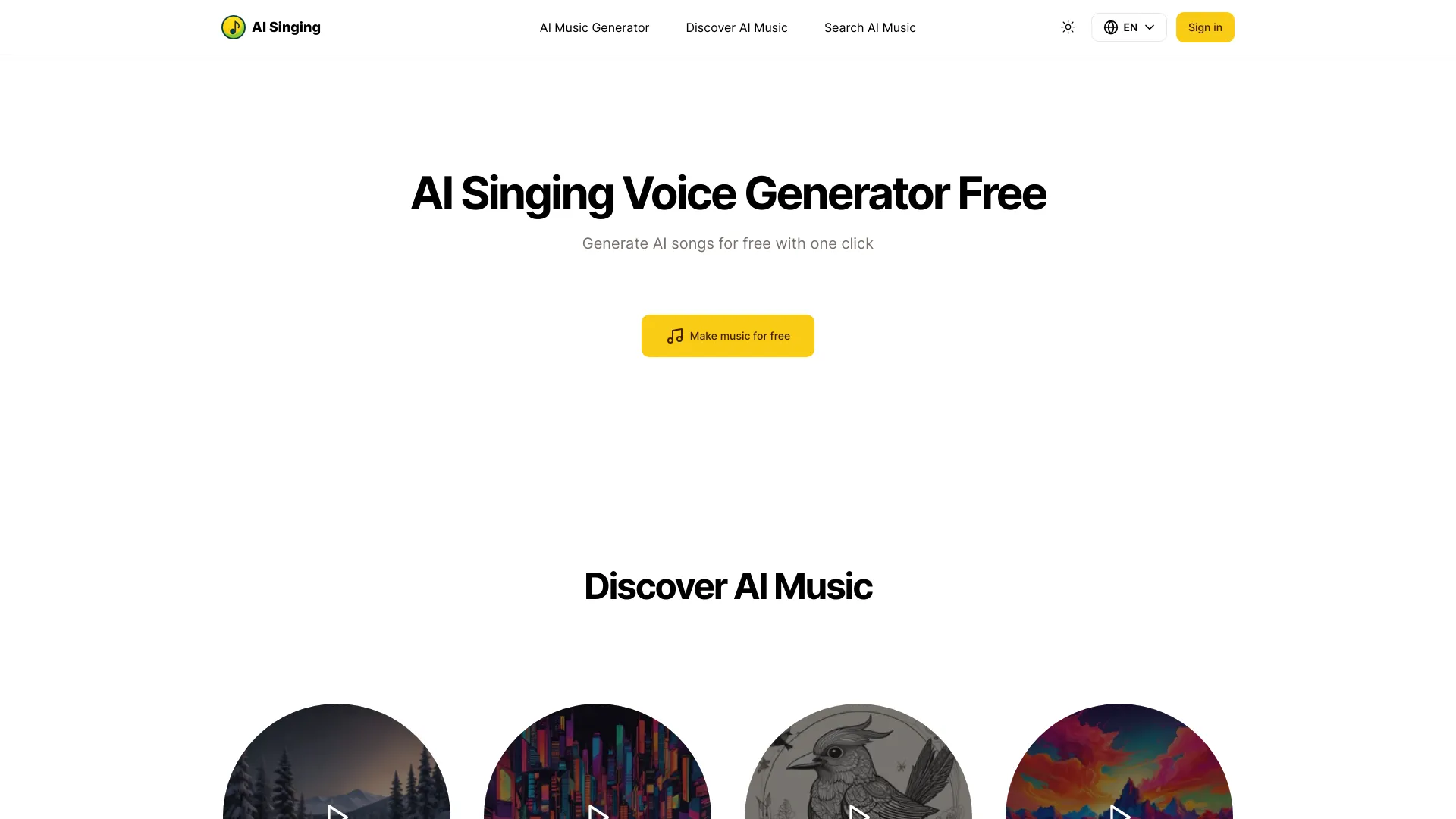 AI Singing网页截图,AI Singing网页快照