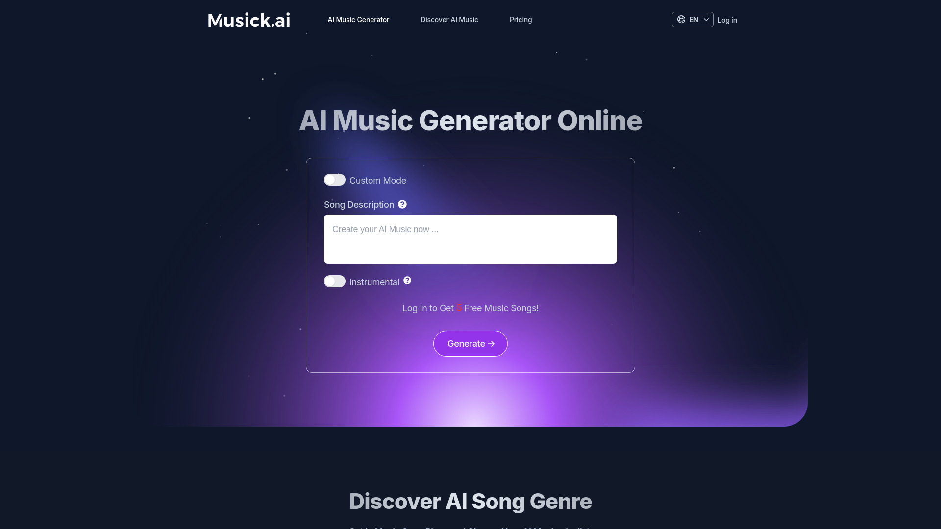 Musick AI网页截图,Musick AI网页快照