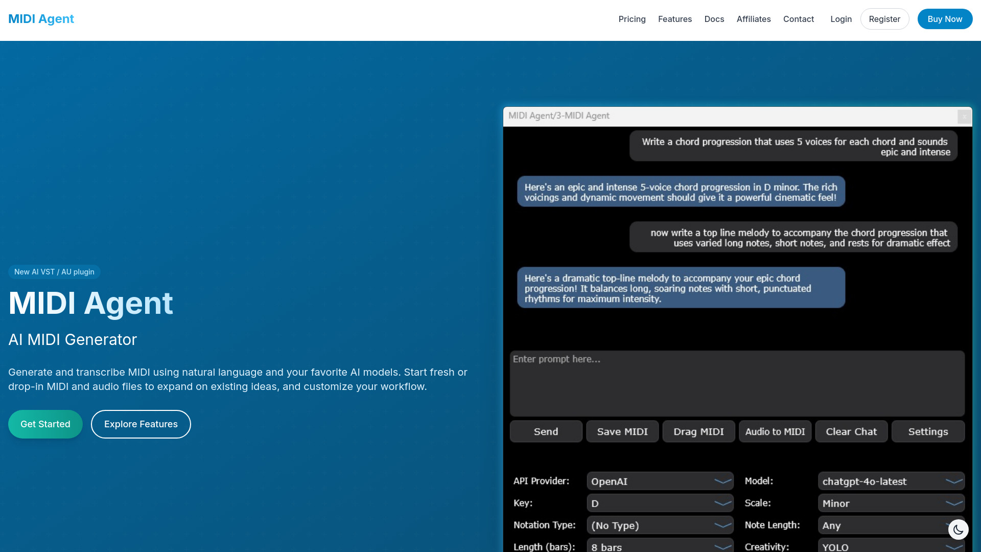 MIDI Agent网页截图,MIDI Agent网页快照