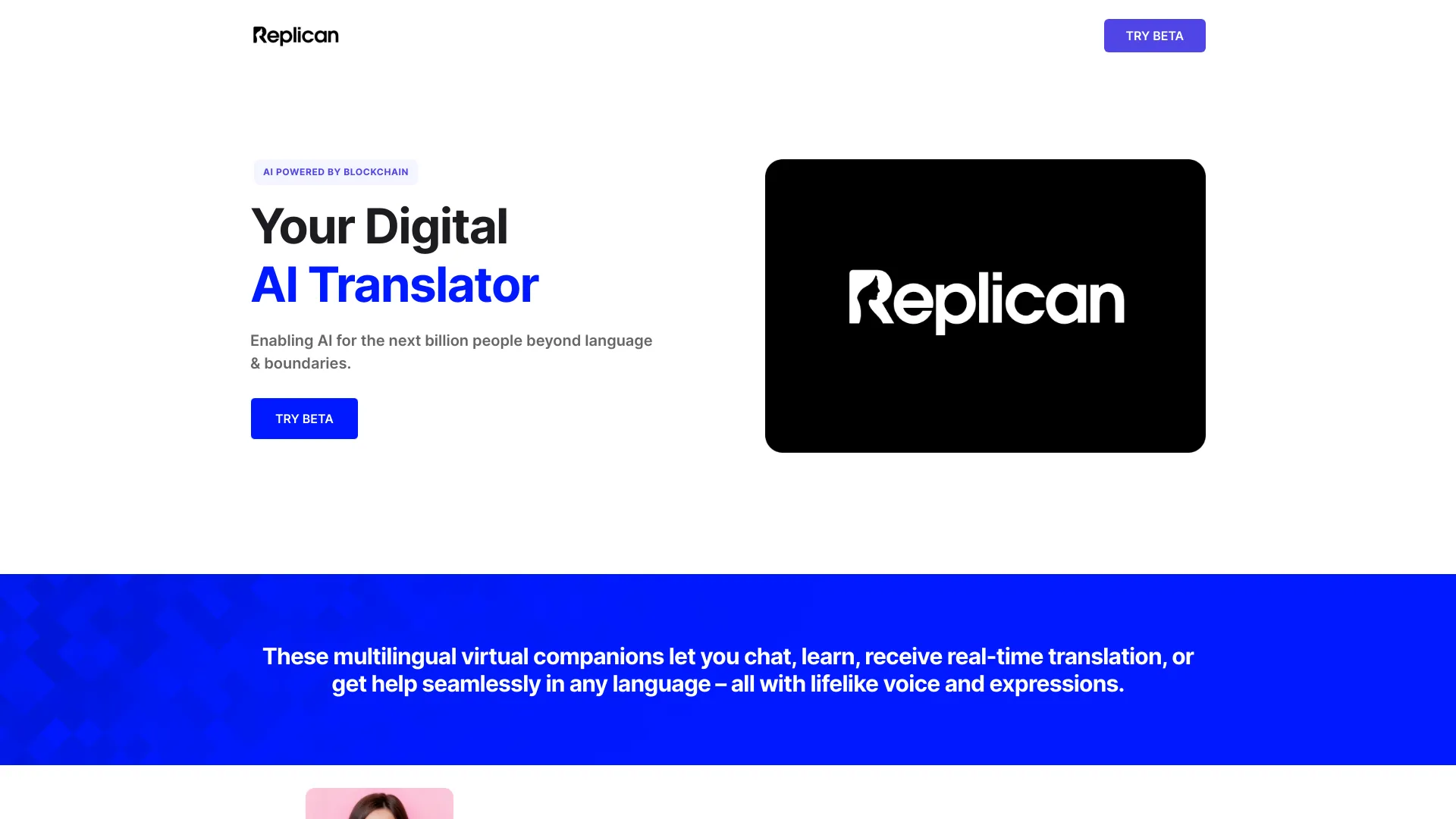 Replican AI – talk to AI in any language网页截图,Replican AI – talk to AI in any language网页快照