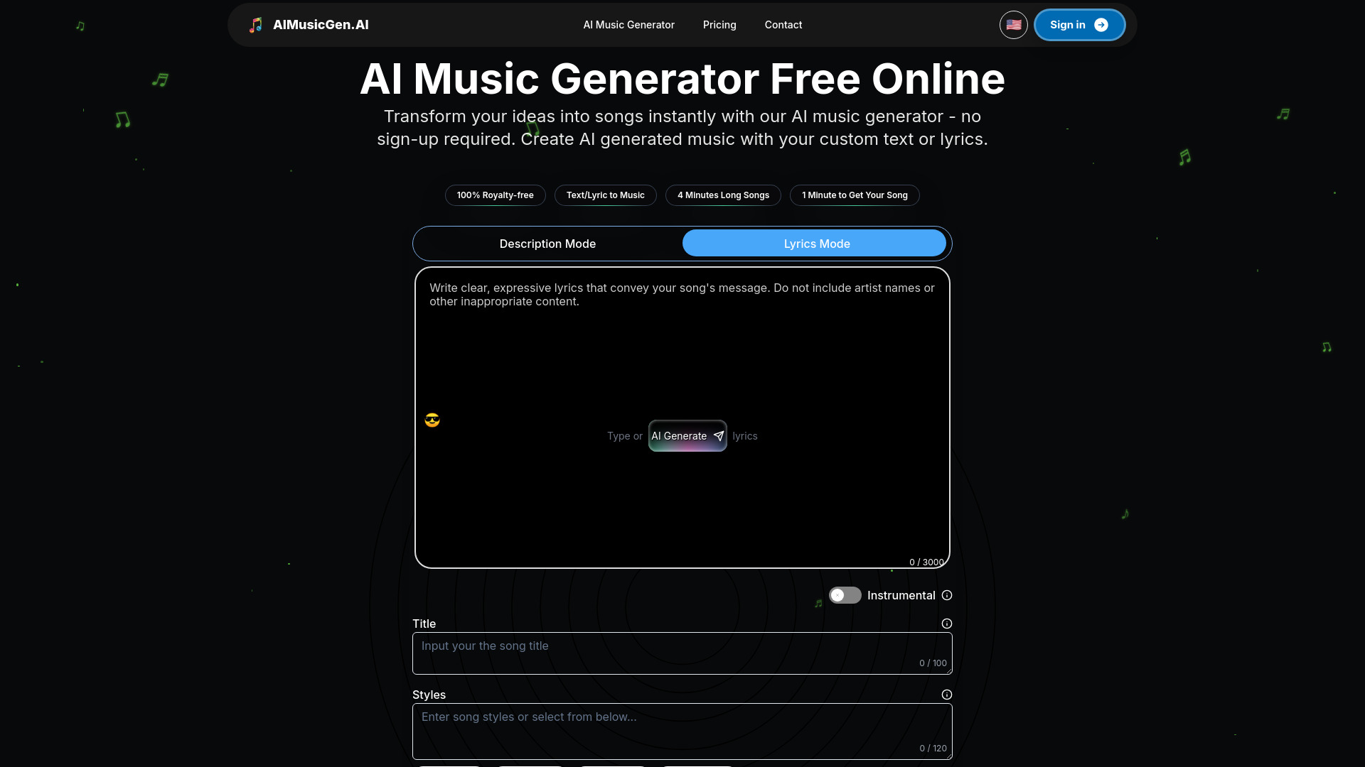 aimusicgen网页截图,aimusicgen网页快照