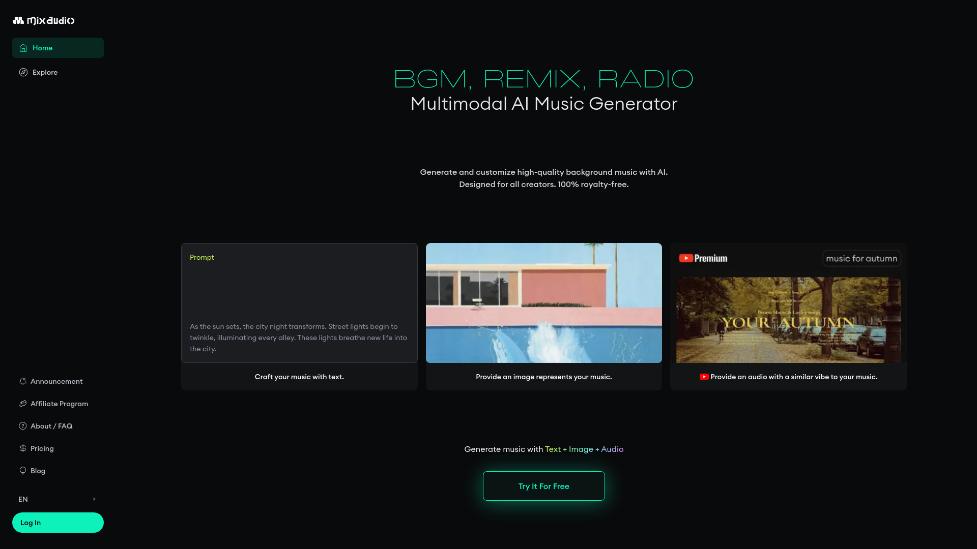 MixAudio网页截图,MixAudio网页快照