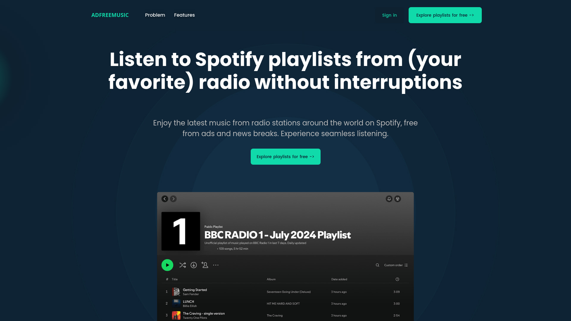 AdFreeMusic网页截图,AdFreeMusic网页快照