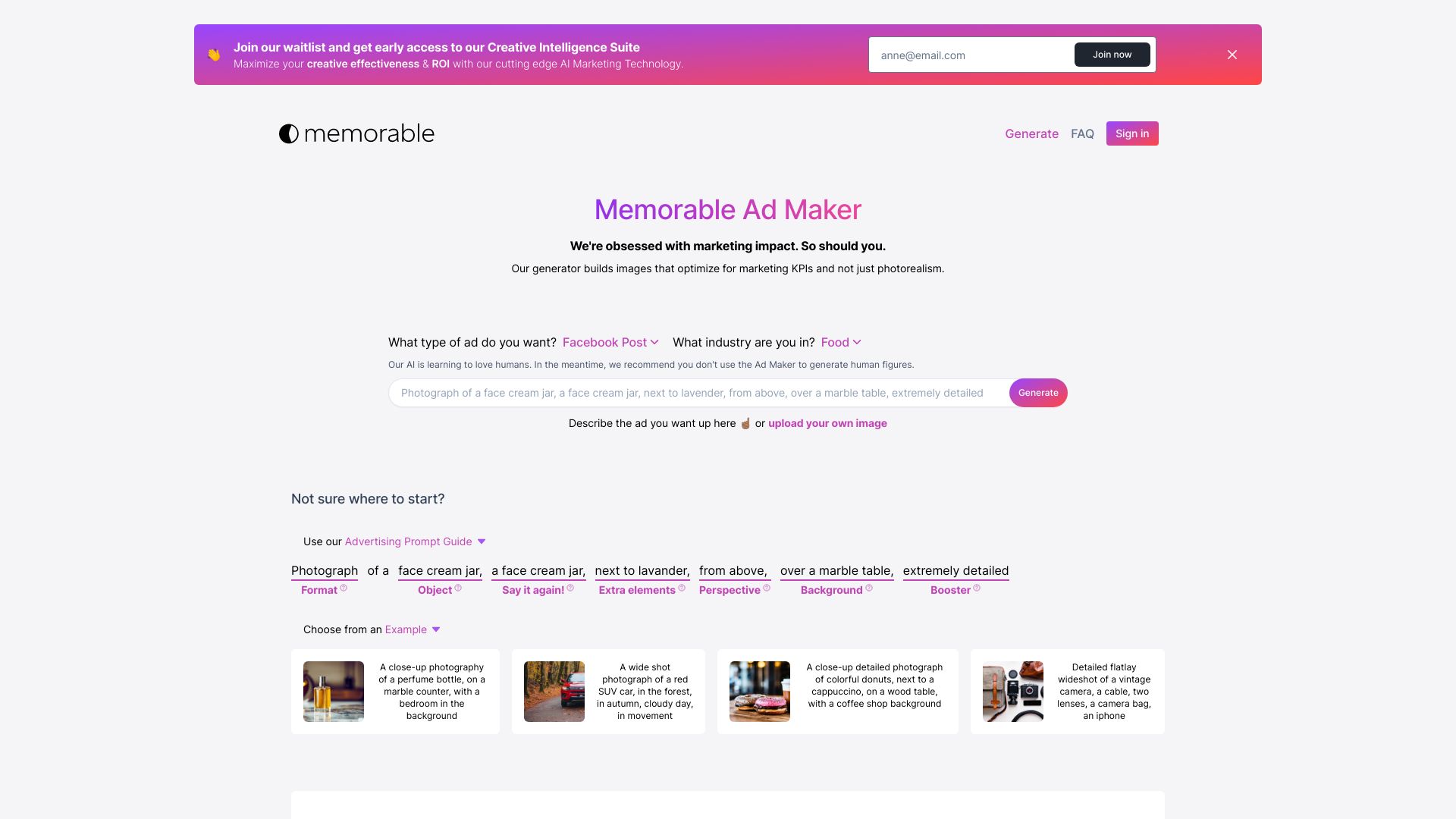Memorable Ad Maker网页截图,Memorable Ad Maker网页快照