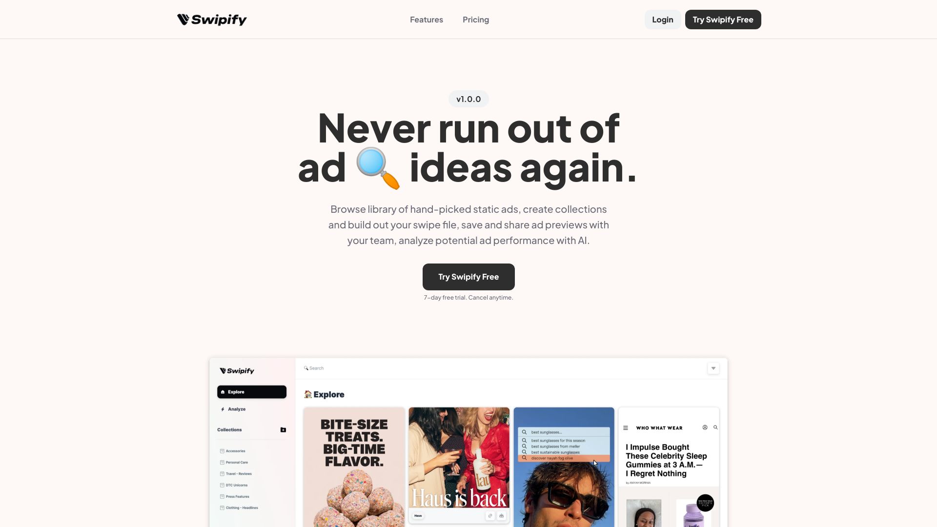 Swipify网页截图,Swipify网页快照