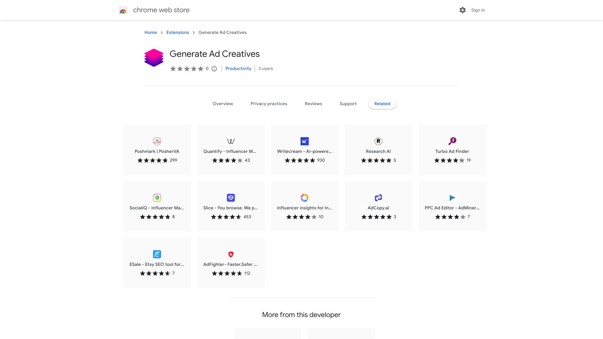 Generate ad creatives Extension网页截图,Generate ad creatives Extension网页快照
