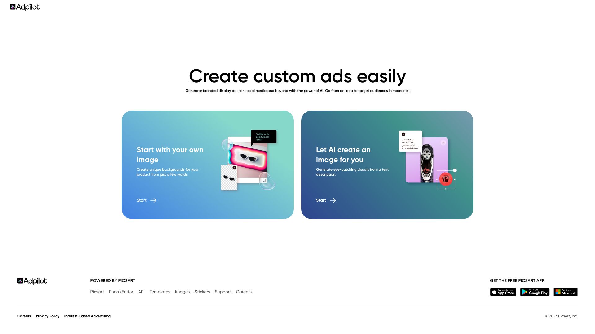 Adpilot by Picsart网页截图,Adpilot by Picsart网页快照