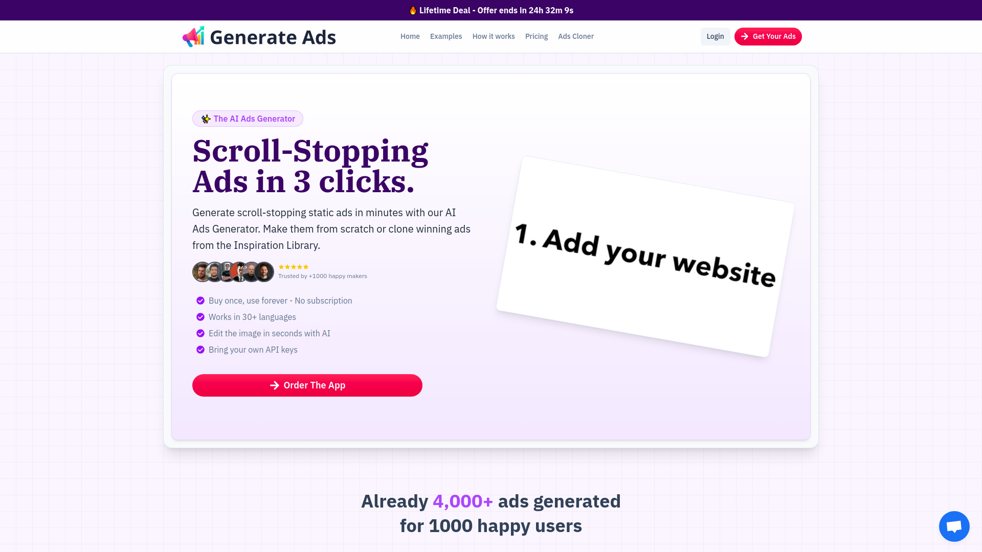 Generate Ads AI网页截图,Generate Ads AI网页快照