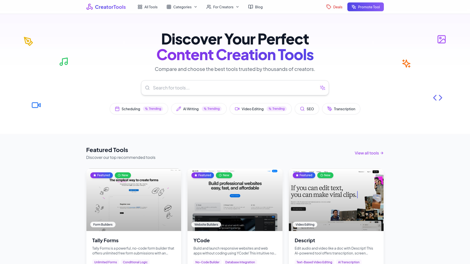 Content Creation Tools网页截图,Content Creation Tools网页快照