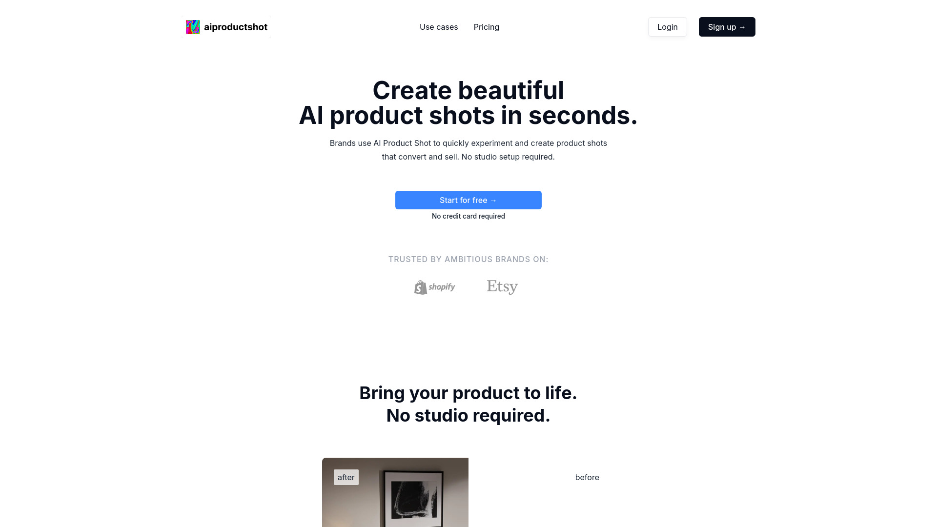 AI Product Shot网页截图,AI Product Shot网页快照