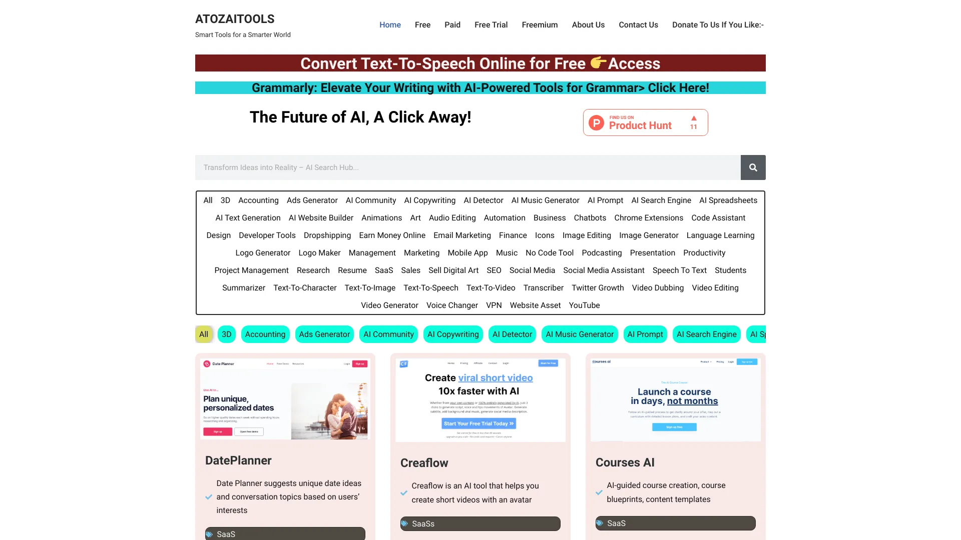 ATOZAITOOLS网页截图,ATOZAITOOLS网页快照