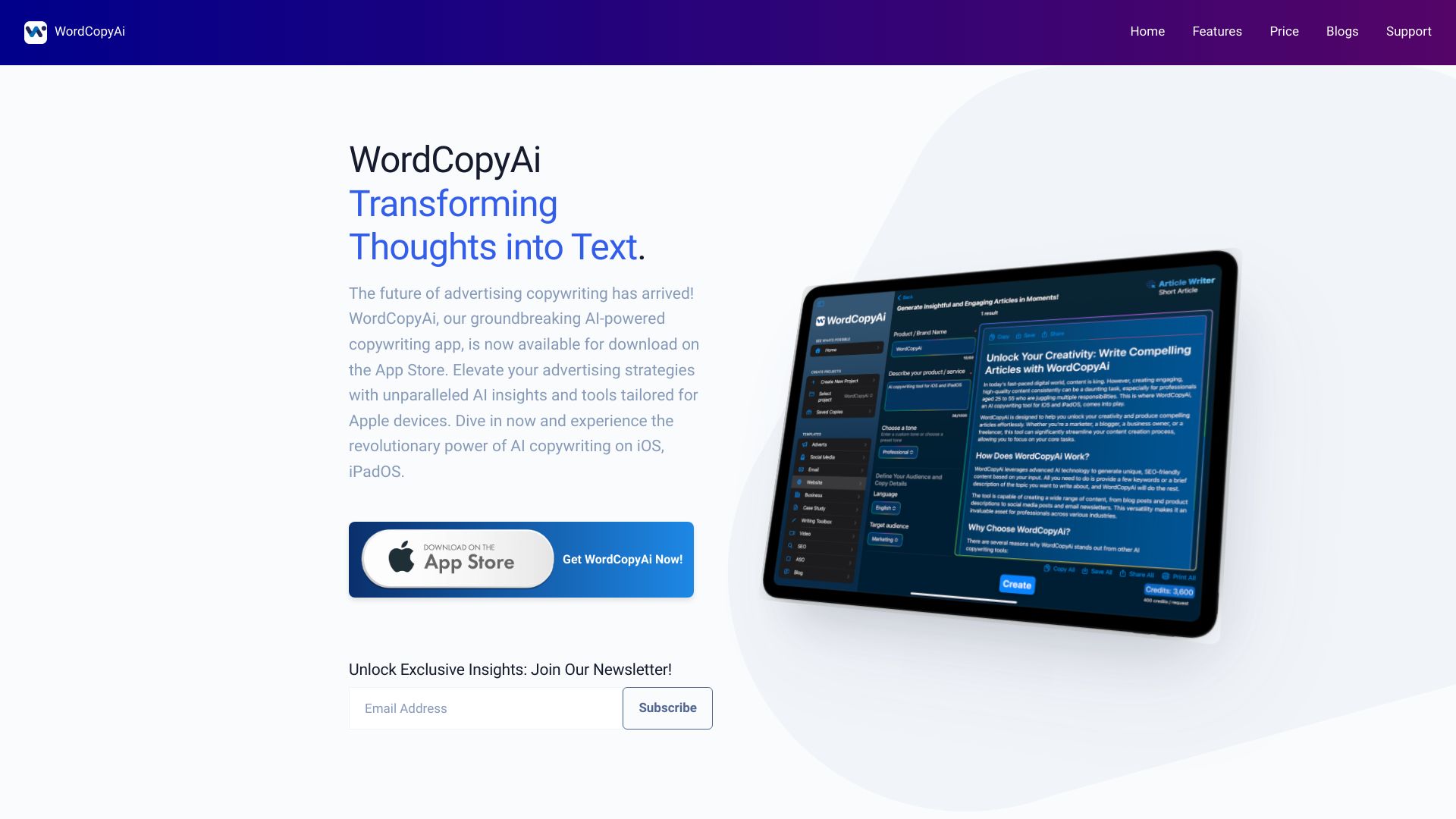 WordCopyAi网页截图,WordCopyAi网页快照