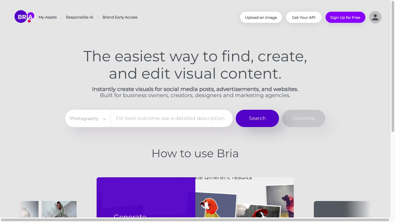 Bria网页截图,Bria网页快照