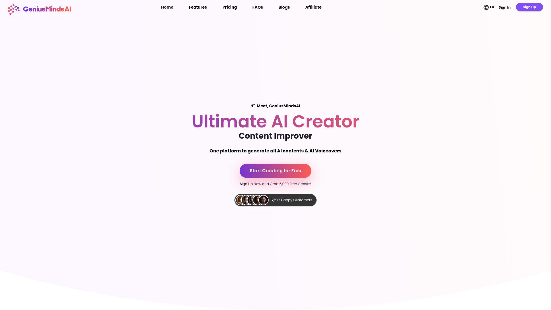 GeniusMindsAI网页截图,GeniusMindsAI网页快照