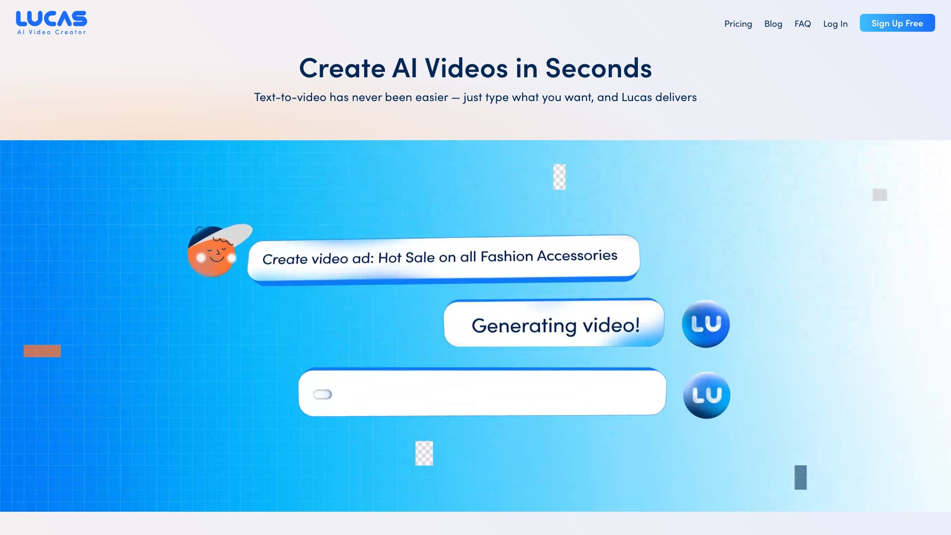 Lucas, AI video creator网页截图,Lucas, AI video creator网页快照
