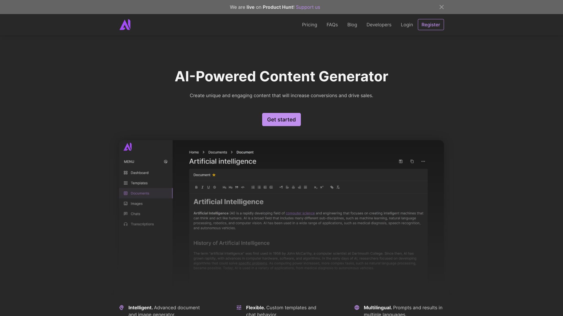 AIWrita网页截图,AIWrita网页快照