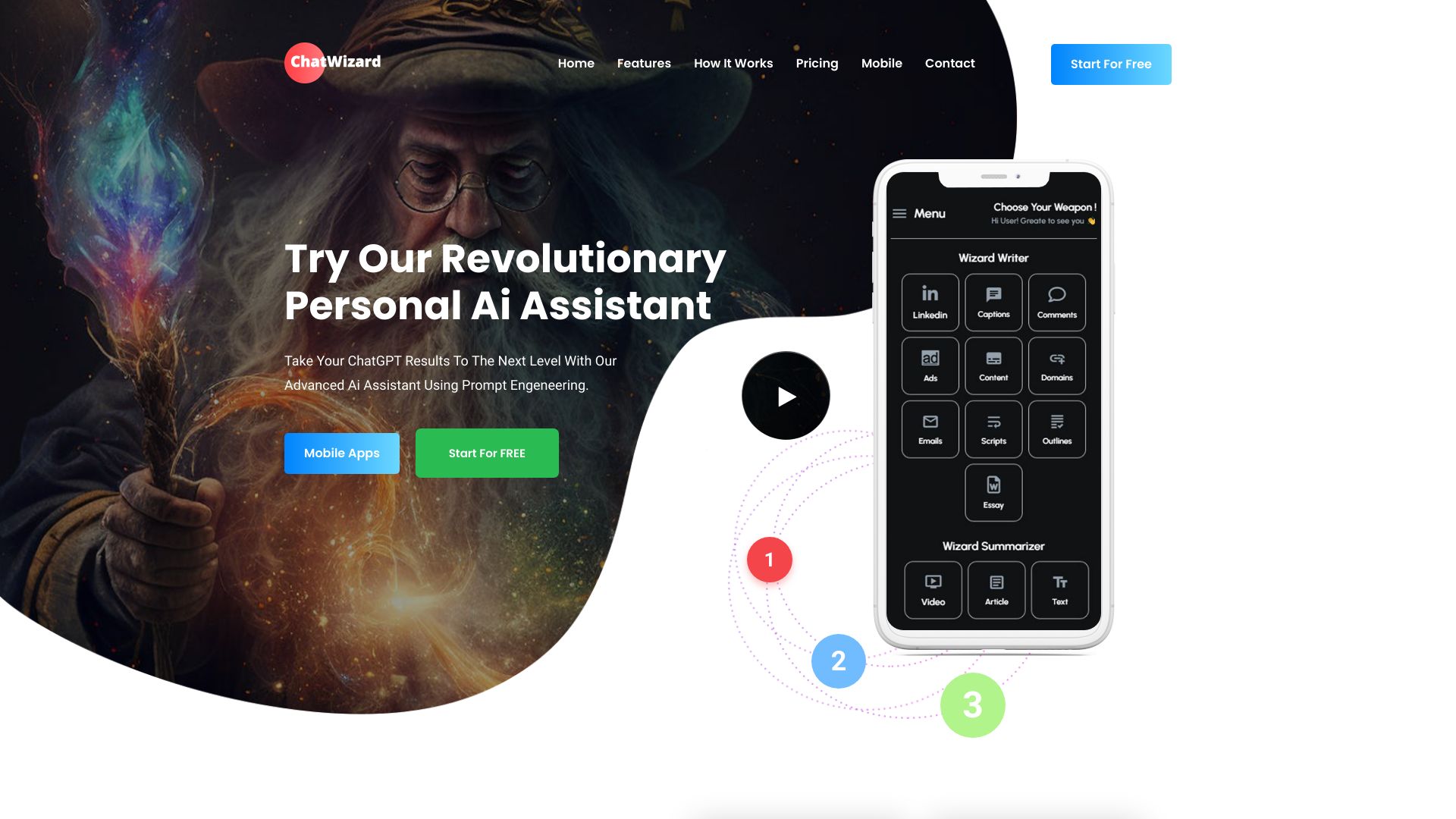 ChatWizard: 1-Click ChatGPT Prompts网页截图,ChatWizard: 1-Click ChatGPT Prompts网页快照