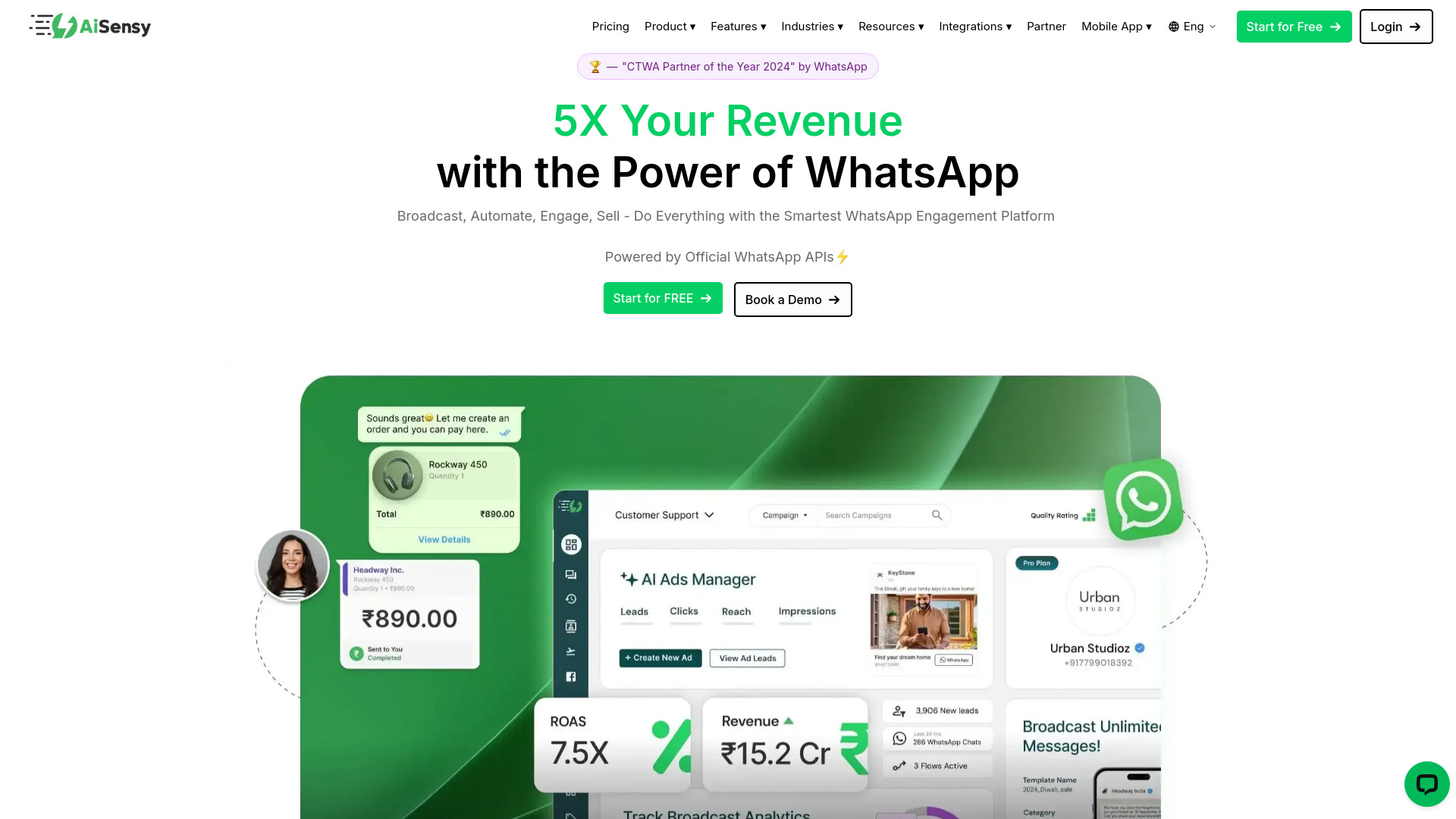 AiSensy网页截图,AiSensy网页快照