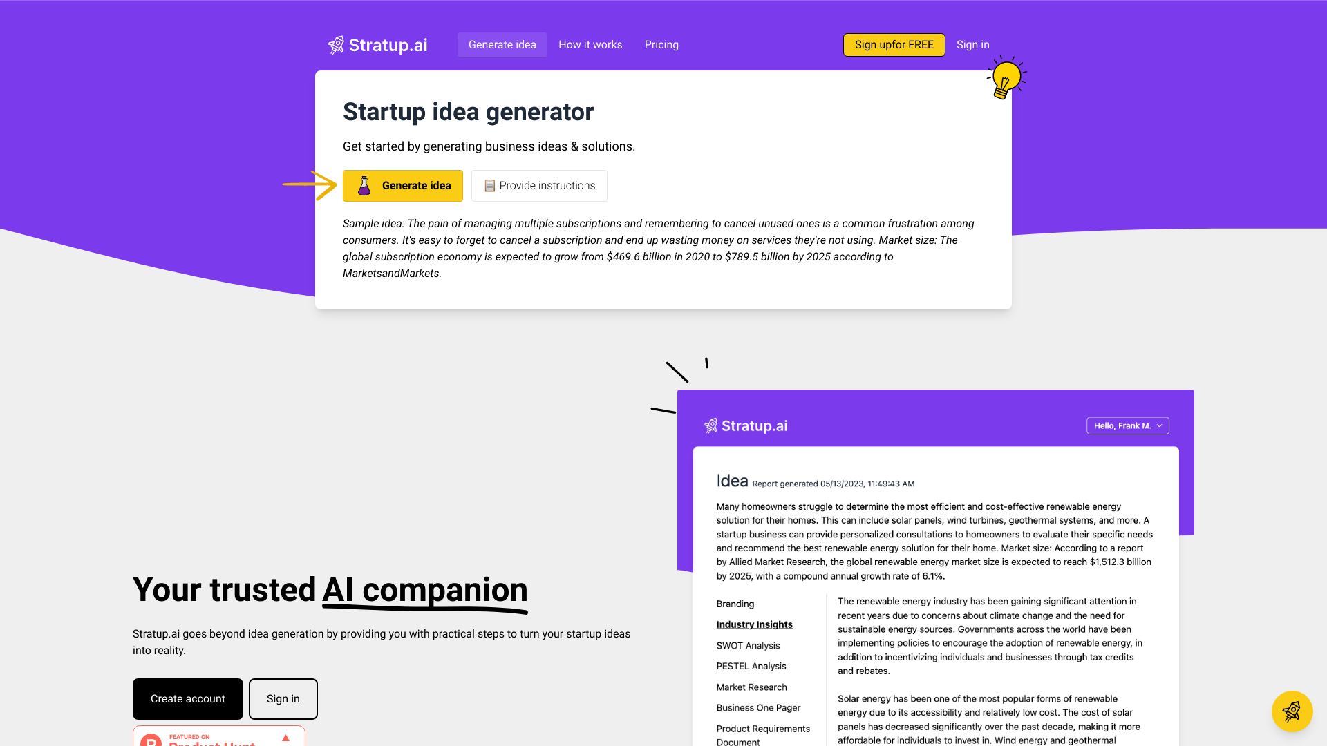 Stratup.ai网页截图,Stratup.ai网页快照