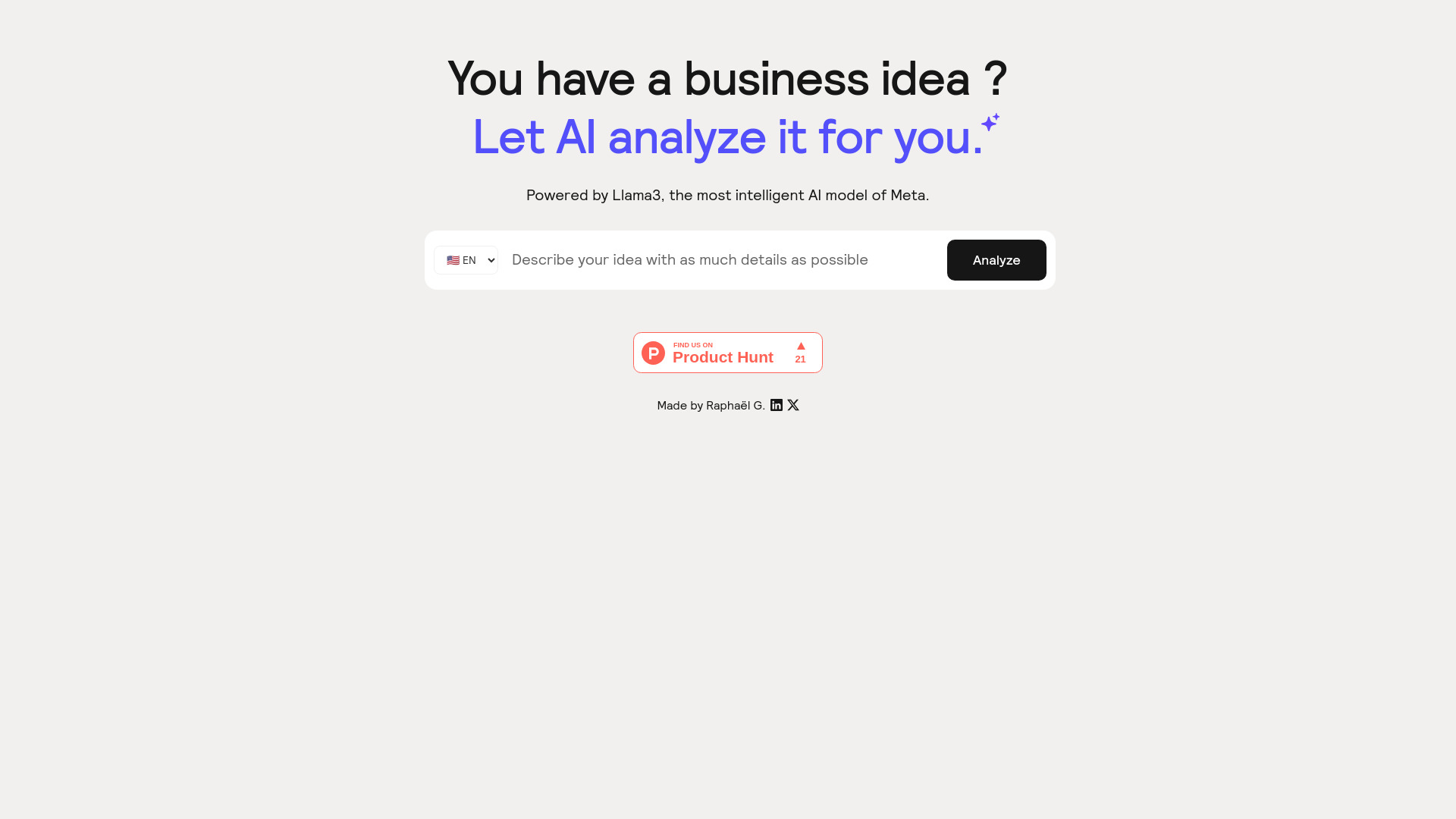Analyze my business idea网页截图,Analyze my business idea网页快照