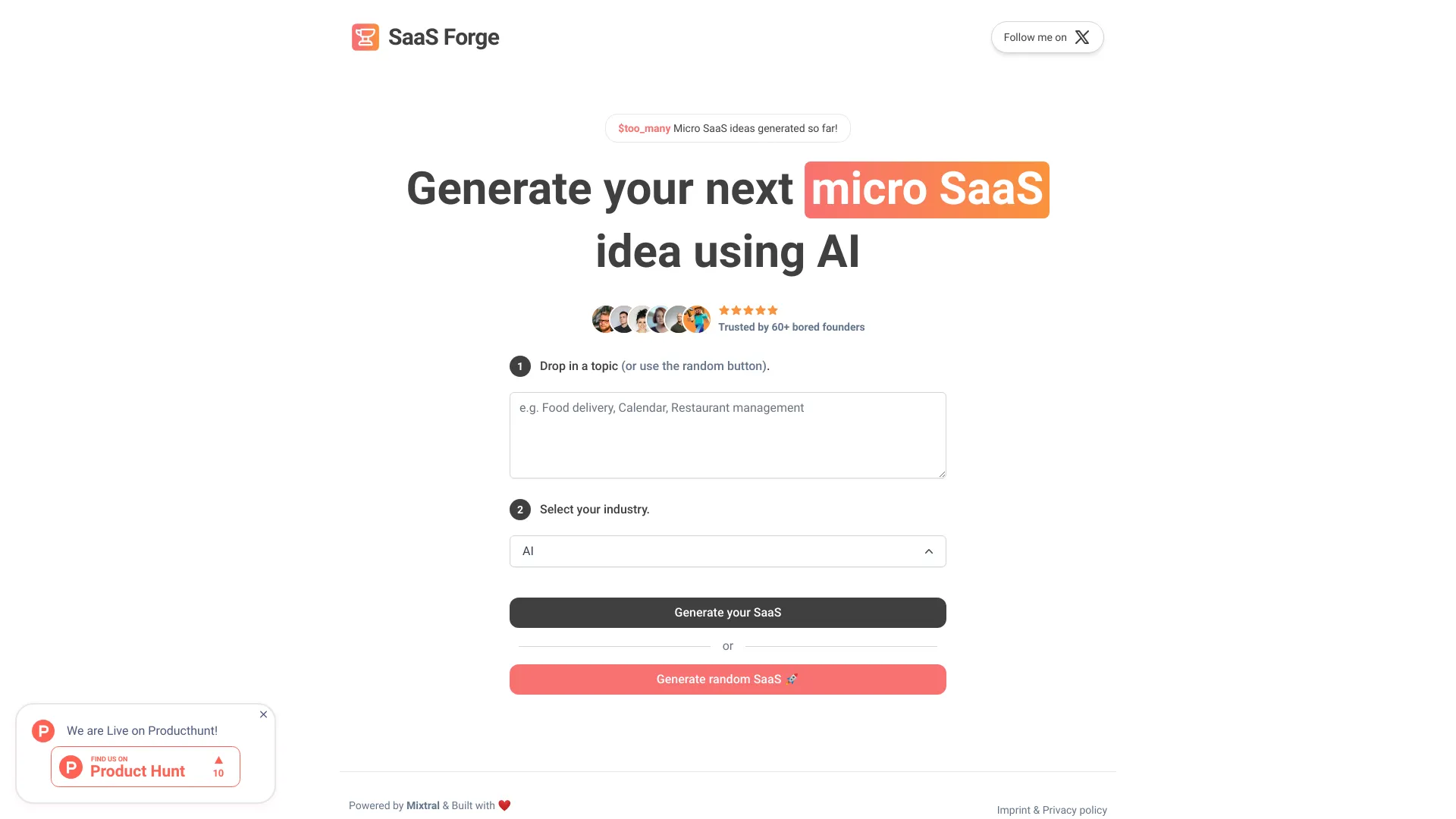 SaaS Forge网页截图,SaaS Forge网页快照