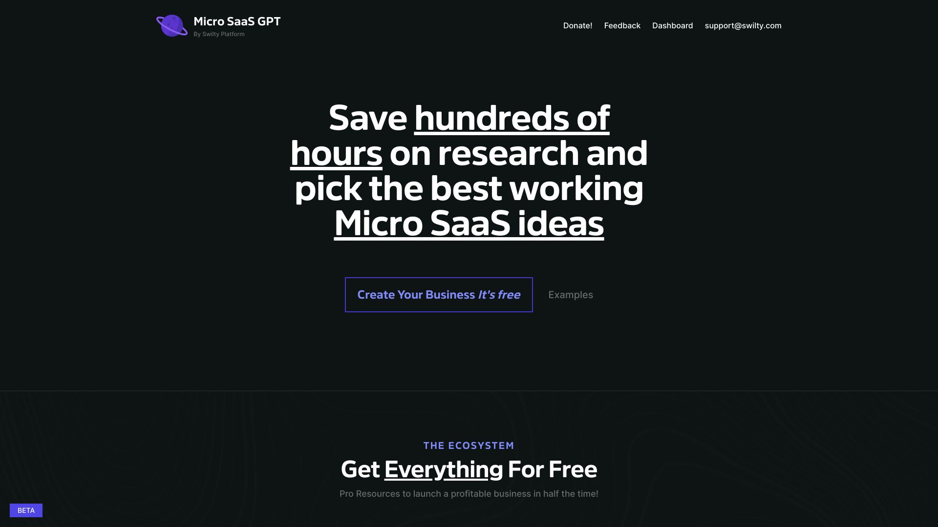 Micro SaaS GPT网页截图,Micro SaaS GPT网页快照