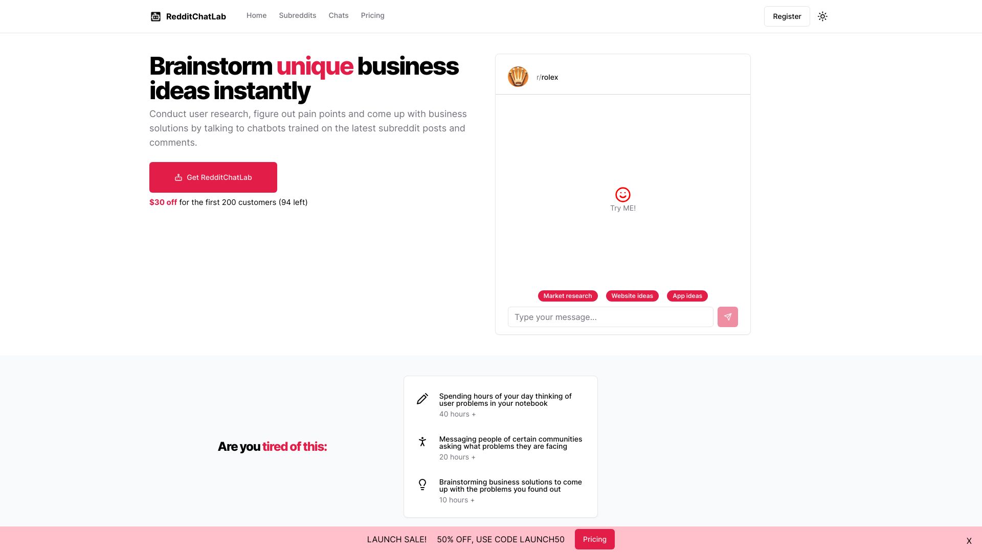 RedditChatLab网页截图,RedditChatLab网页快照