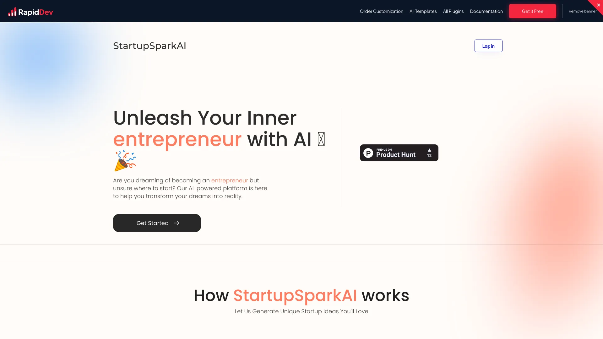 StartupSparkAI网页截图,StartupSparkAI网页快照