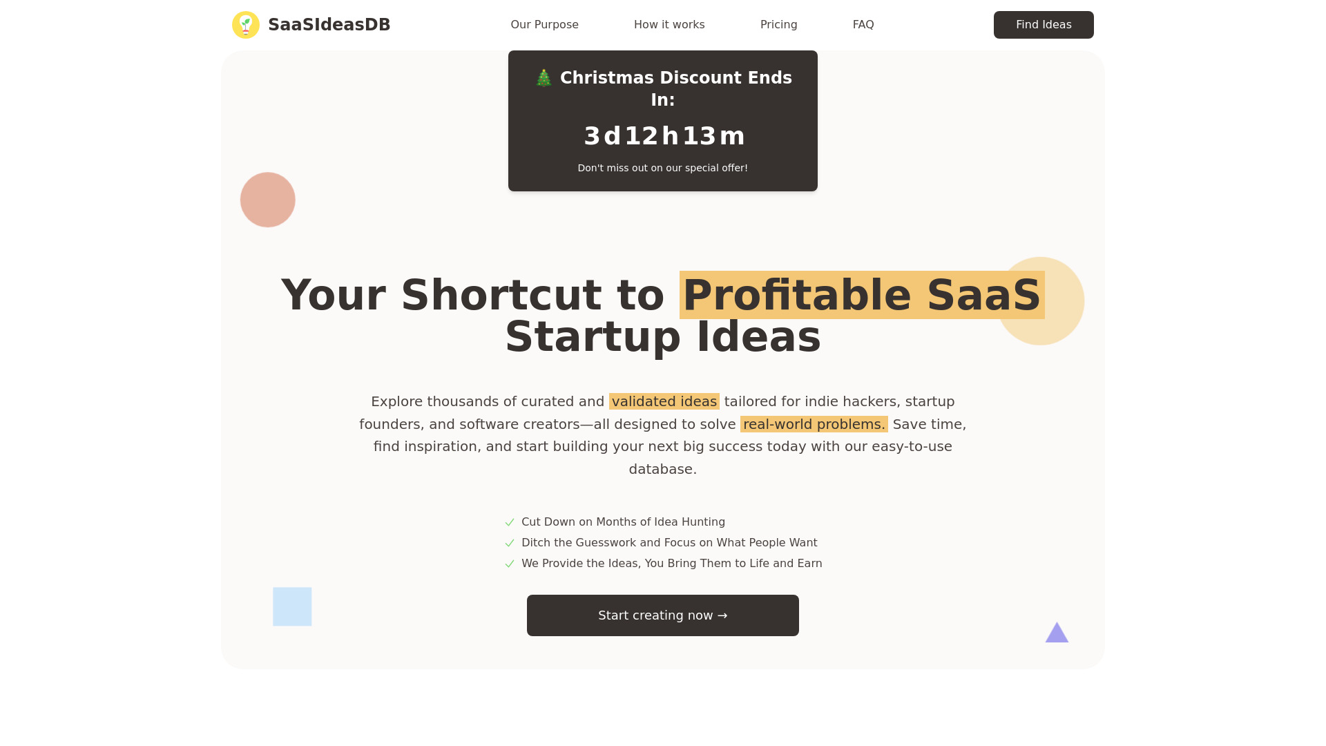 SaaSIdeasDB网页截图,SaaSIdeasDB网页快照