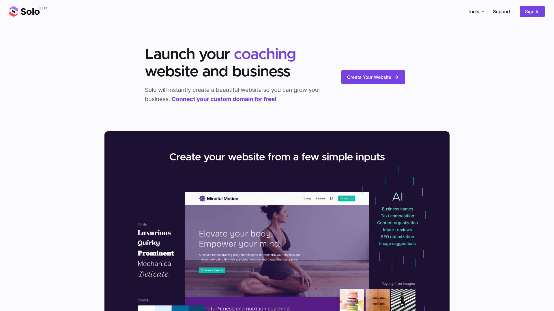Solo AI Website Creator网页截图,Solo AI Website Creator网页快照