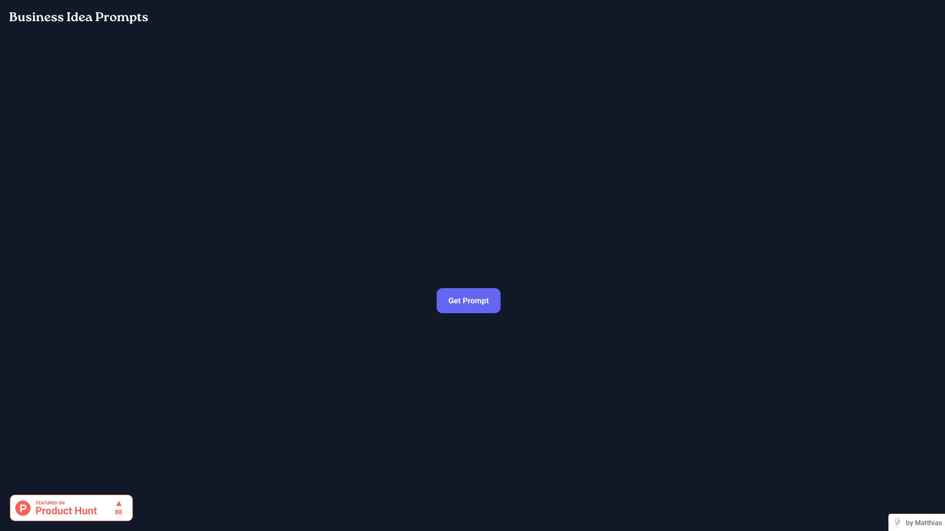 BusinessIdeaPrompts网页截图,BusinessIdeaPrompts网页快照